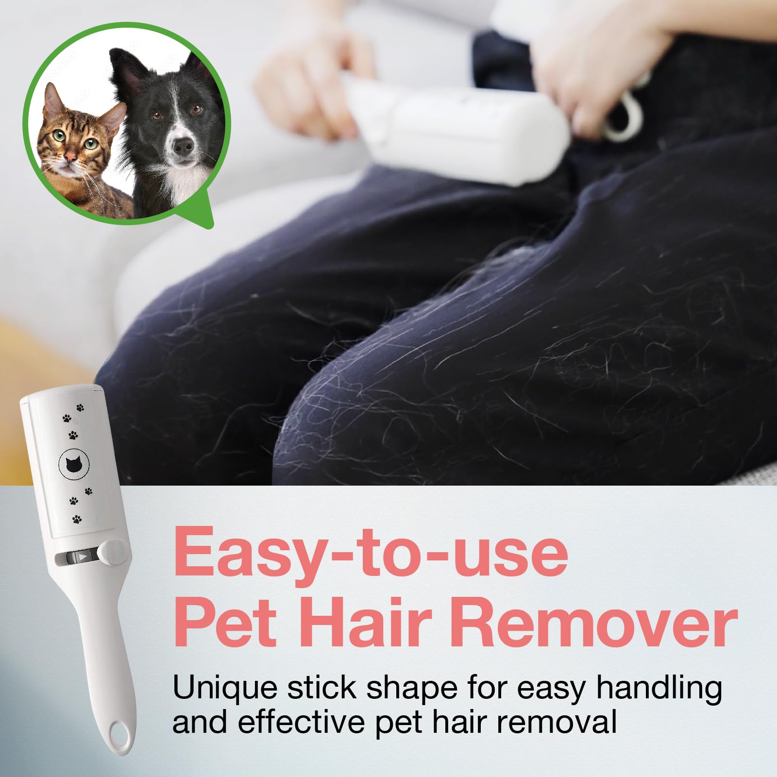 Necoichi Purrfection Neat & Easy Cat Hair Pet Hair Remover, Textured Microfibers Trap Fur & Lint Fast, Made In Japan