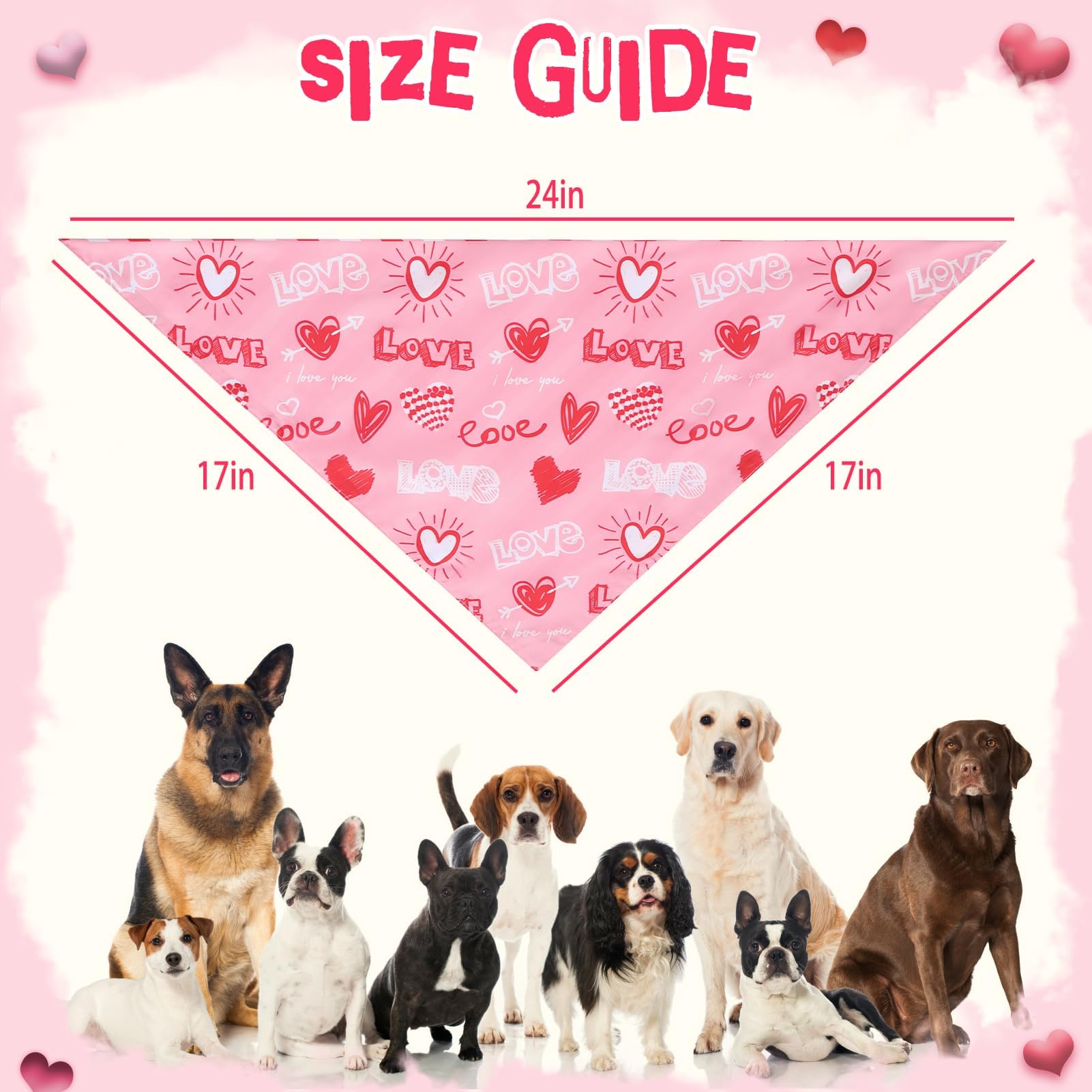 Pupteck Dog Bandanas 4Pcs Outfit - Soft Pet Triangle Bibs Scarf, Pet Valentines Accessories Gifts For Small Medium Large Dog Cat
