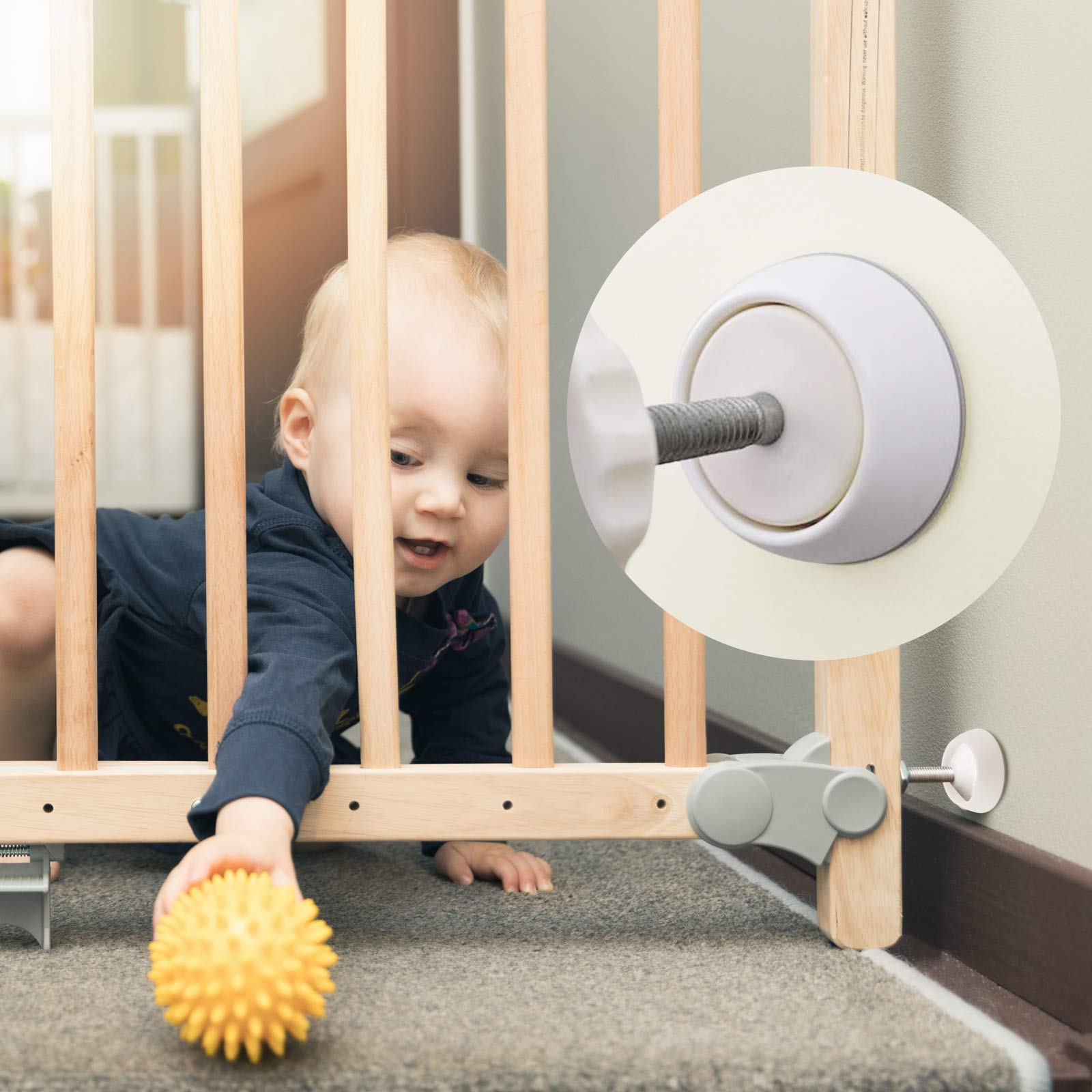 4 Pack Baby Gate Wall Protector Wall Cups For Child Pressure Mounted Stair Safety Gate, Protect Walls & Doorways From Pet & Dog Gates