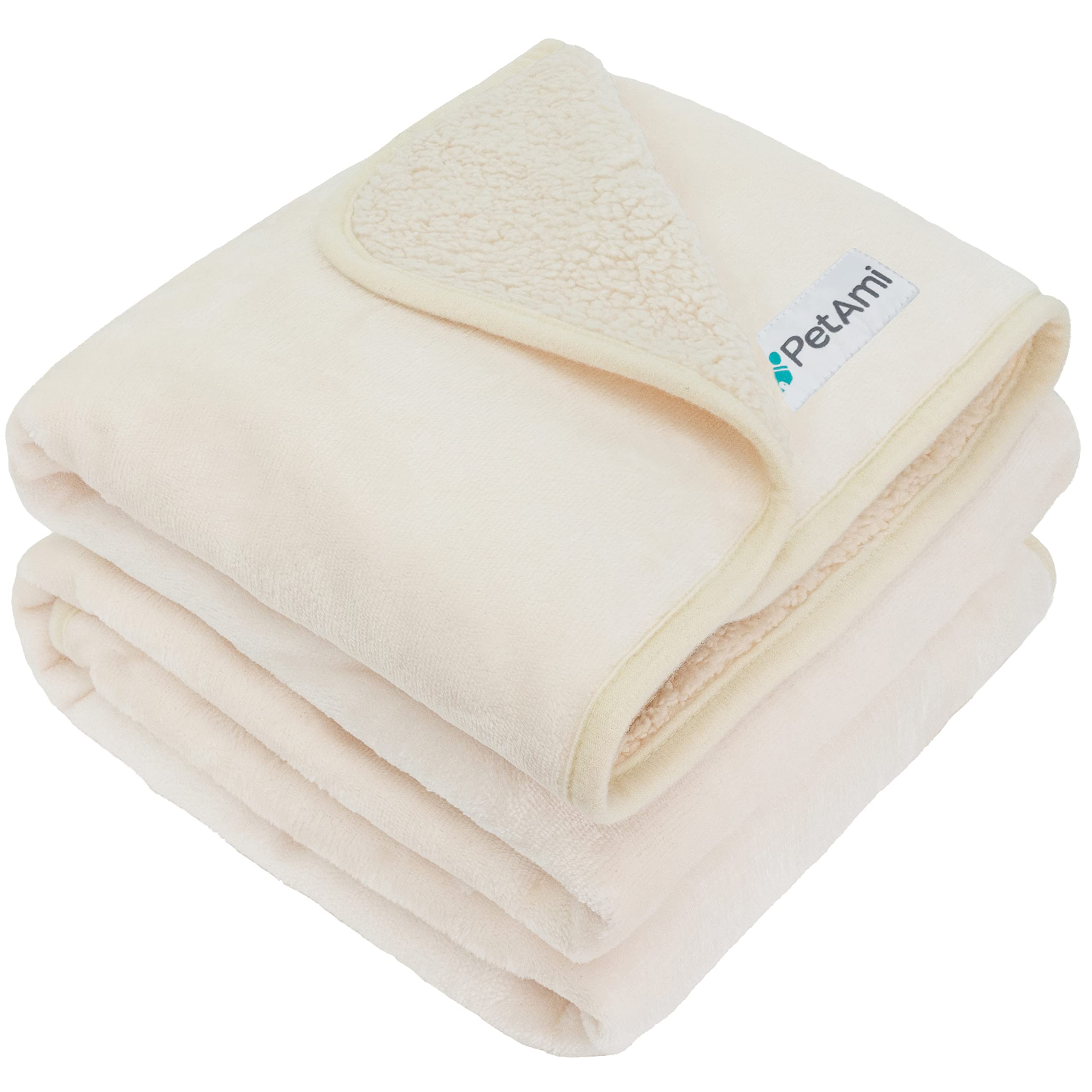 Petami Waterproof Dog Blanket For Medium Large Dogs, Pee Proof Pet Blanket For Bed Couch, Reversible Water Proof Blanket For Puppy Indoor Cat, Soft Dog Pee Crate Cover Washable, 60X80 Beige