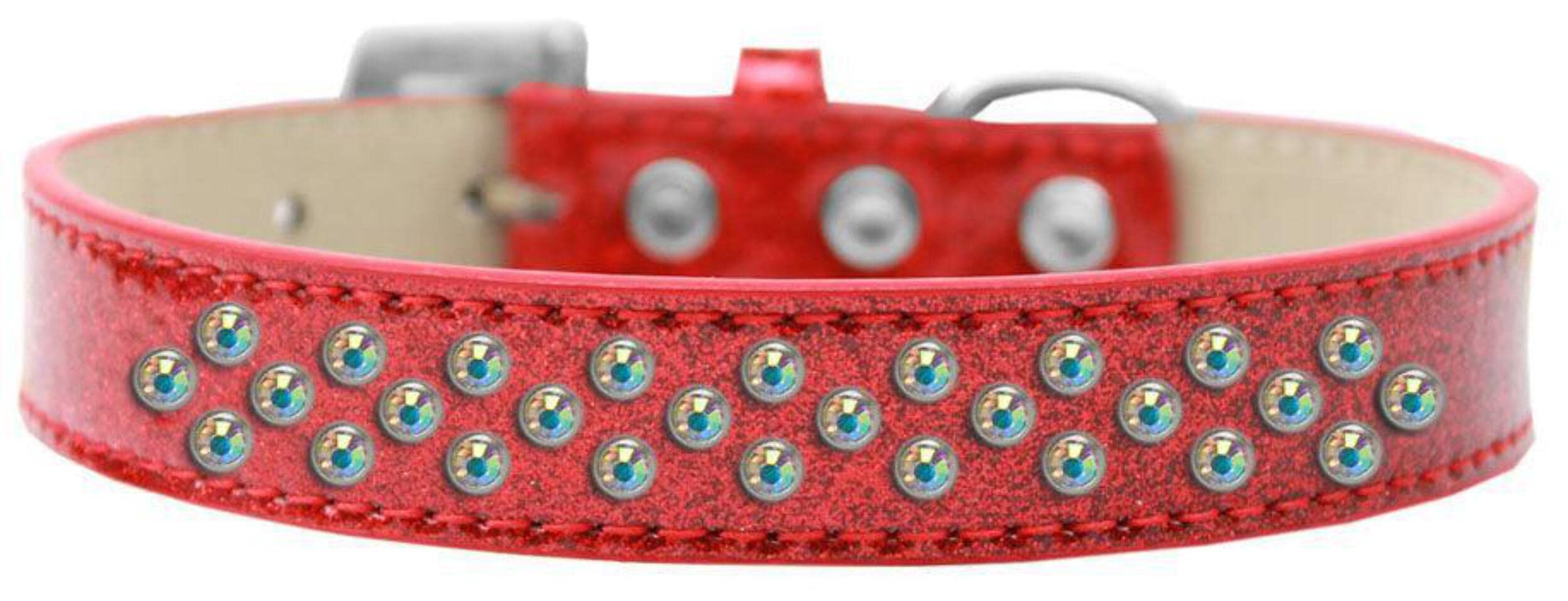 Dog, Puppy & Pet Ice Cream Collar, Aurora Borealis Crystal Rimsets Sprinkles Red 12