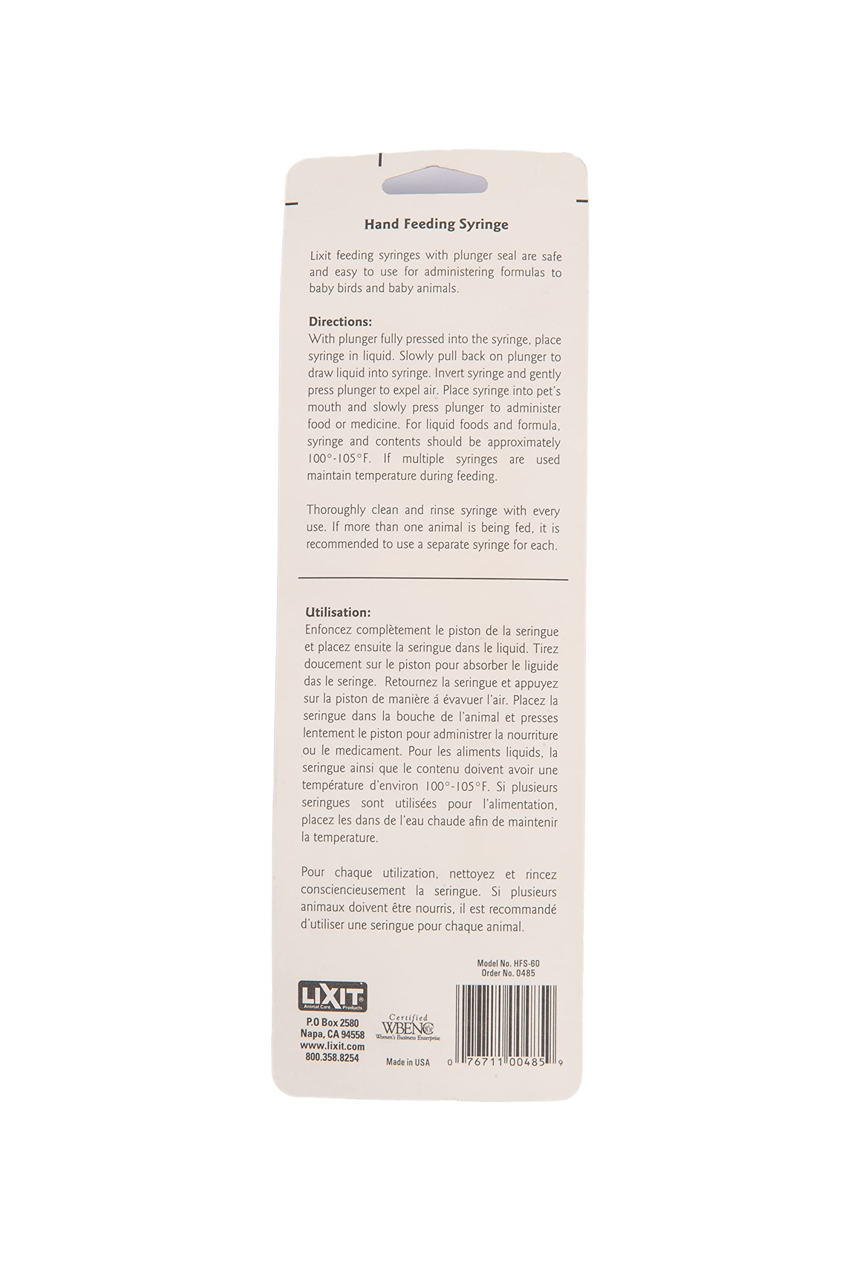 Lixit Hand Feeding Syringe for Baby Animals