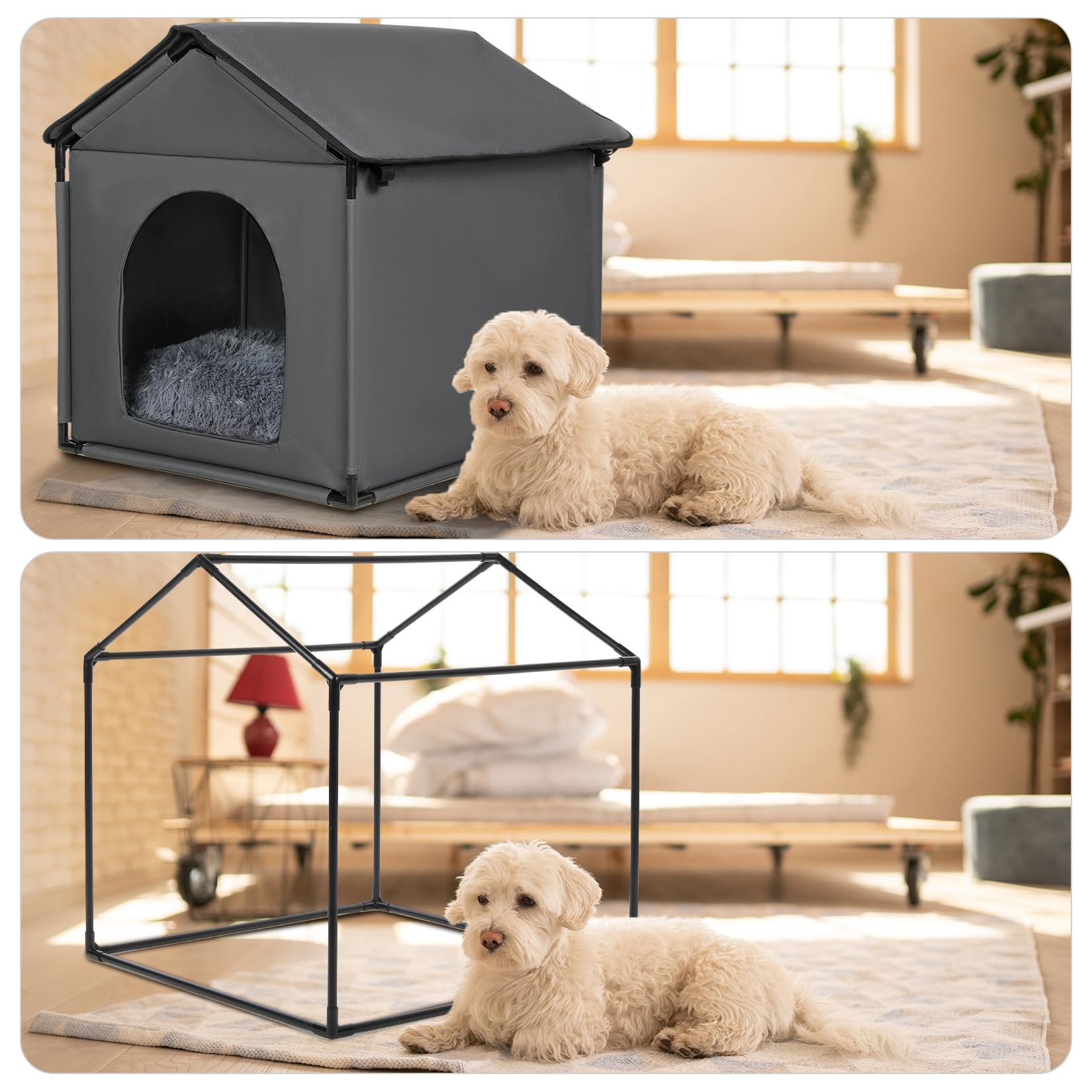 Loobmbns Mini Dog House Soft Indoor With Internal Size 16X14X12In For Chihuahuas, Common-Sized Cat House, Mini Pet House With So