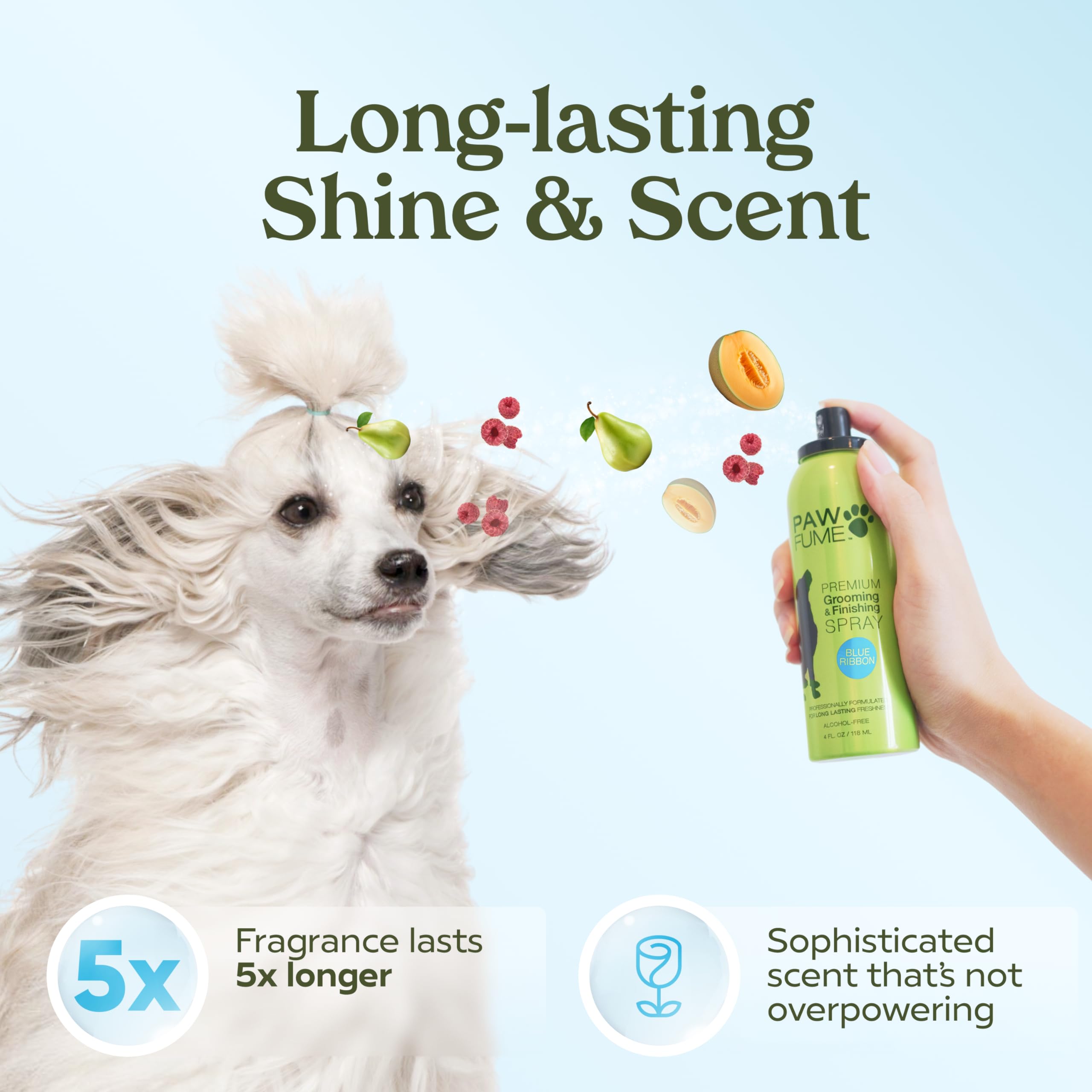 Pawfume Dog Perfume Spray For Grooming, Blue Ribbon, 1-Pack - Keep Your Pup Fresh All Day - Probiotic, Alcohol-Free, Detangling