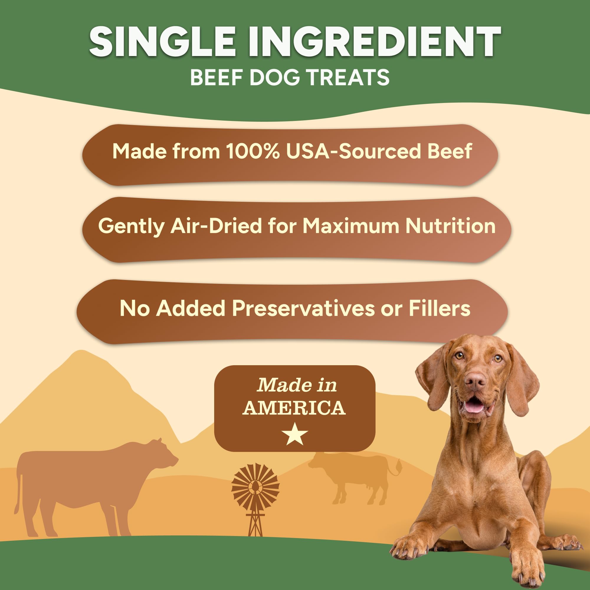 Gaines Family Farmstead Beef Chips for Dogs - 6 oz Natural High-Protein Chews, Grain-Free Treats Made in USA