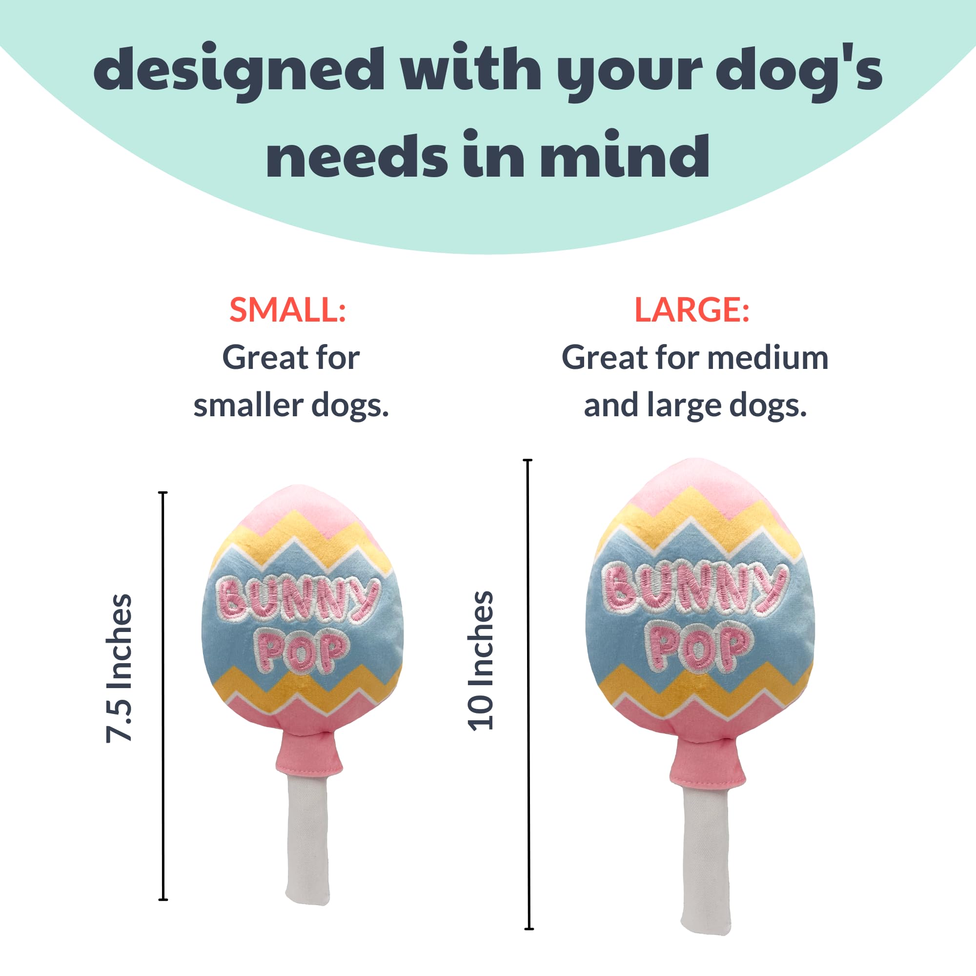 Huxley & Kent For Dogs - Bunny Pop (Large) - Easter/Spring Funny Dog Toy - Power Plush Funny Dog Toy With Squeaker - Fun, Durabl