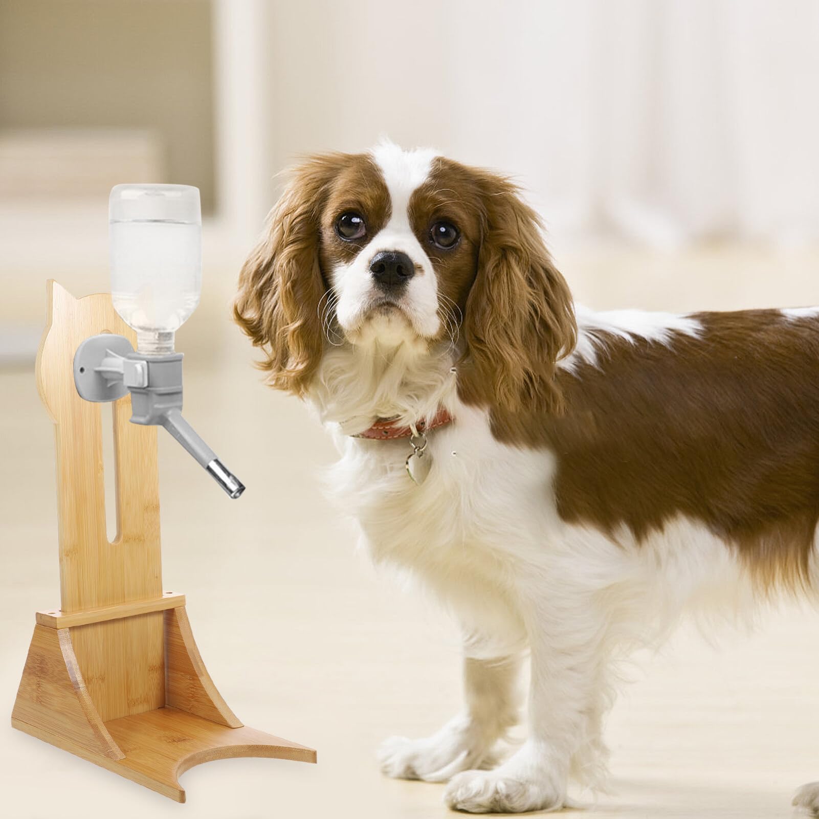 Balacoo Pet Rodent Water Dispenser Water Bottle Stand Wood Cat Water Bottle Rack For Pets Dogs Hamster Water Bottle Stand Cats Wooden Water Bottle Stand (Without Water Bottle)