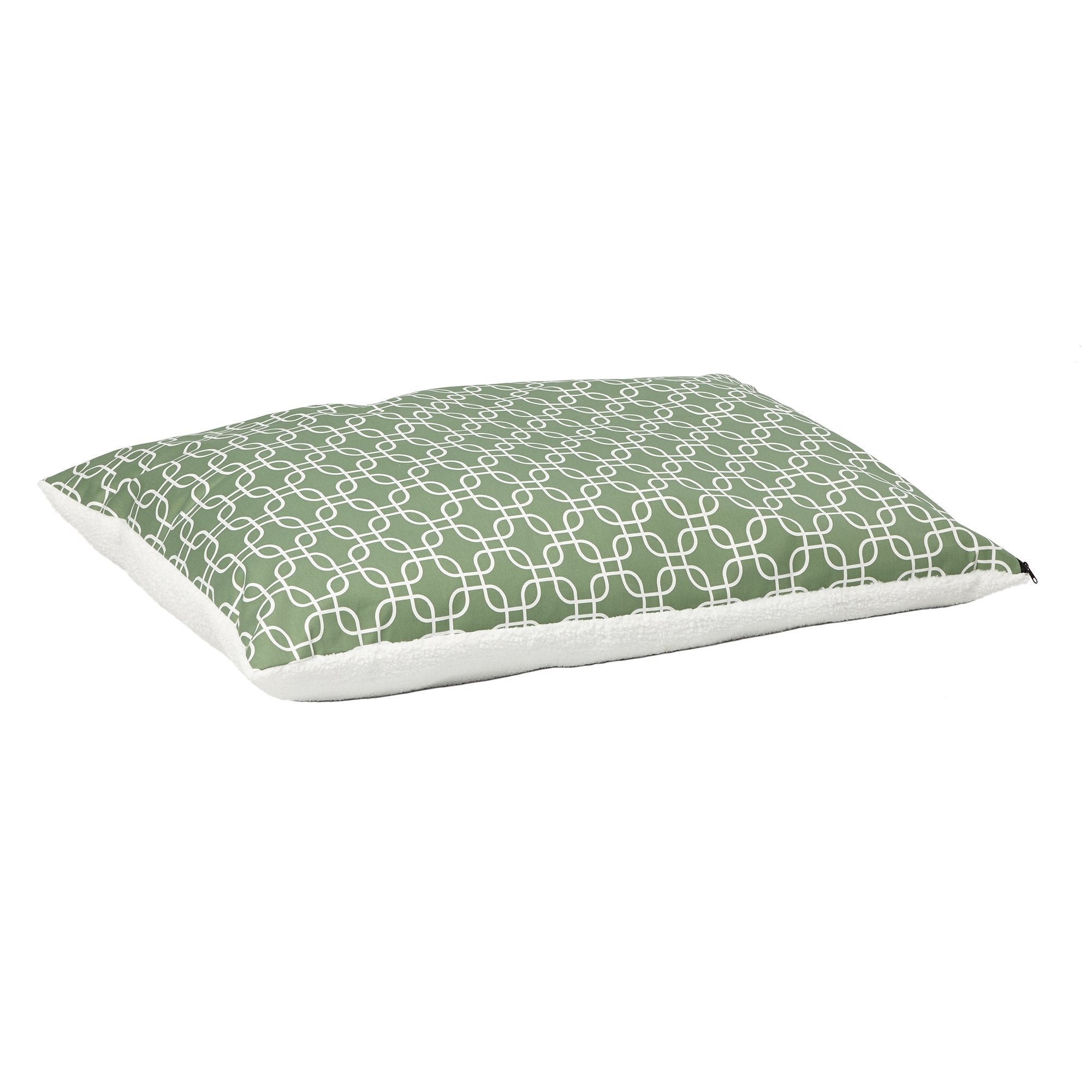 Midwest Homes For Pets Over-Stuffed Dog Bed Feat, Medium, 27 X 36, Medium Dog Breed, Green Geometric Pattern