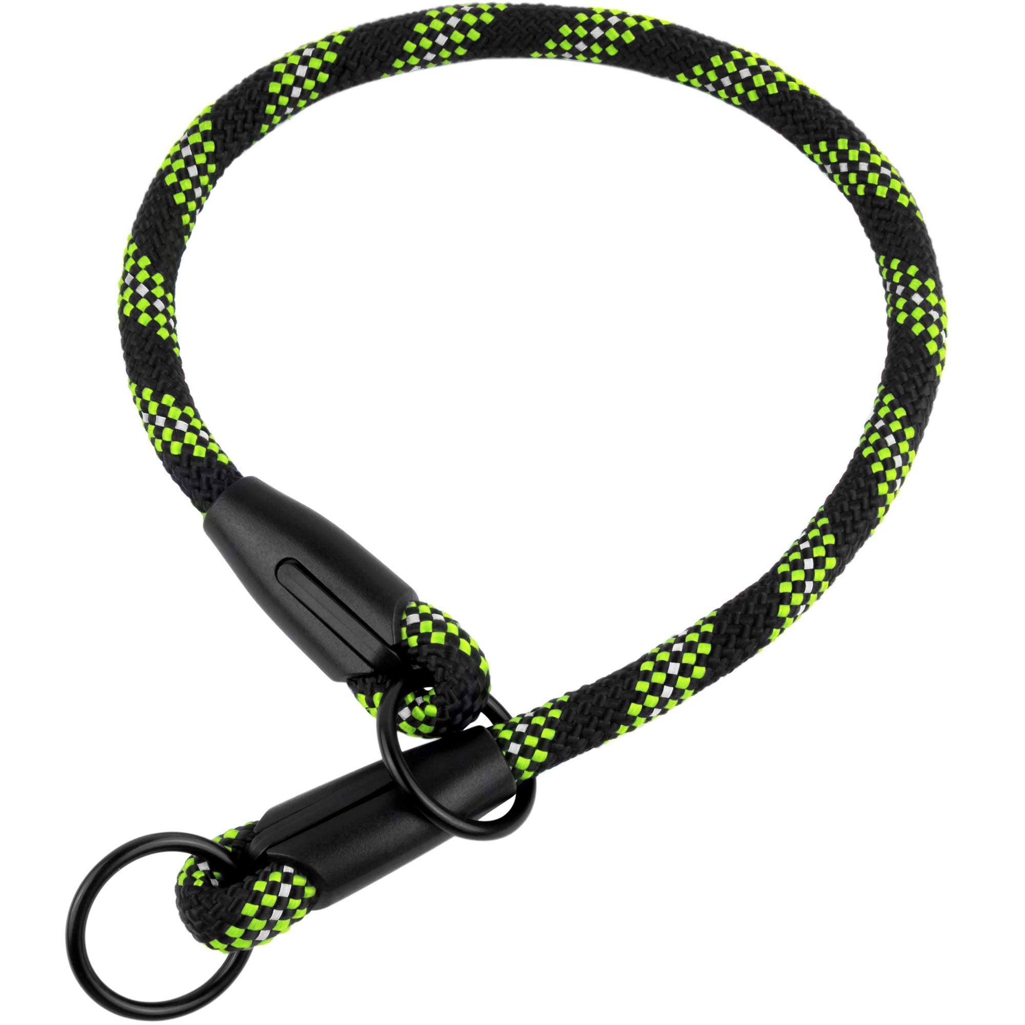 Bronzedog Rope Pro Training Dog Collar Braided No Pull Quick Release Round Lead Collars For Dogs Small Medium Large Puppy (L - 21.7' Long, Blue)