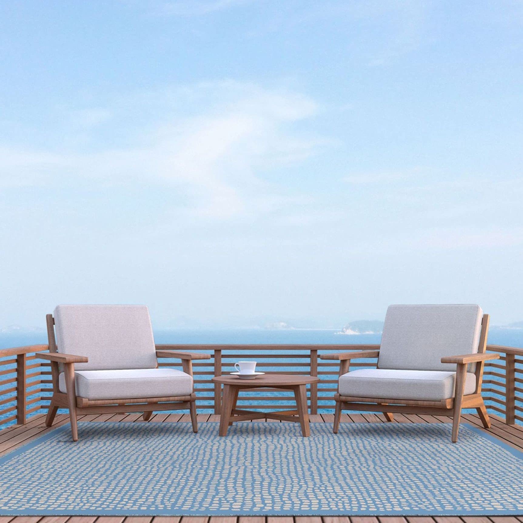 Tommy Bahama Marlin Transitional IndoorOutdoor Area Rug, Blue, 710x102