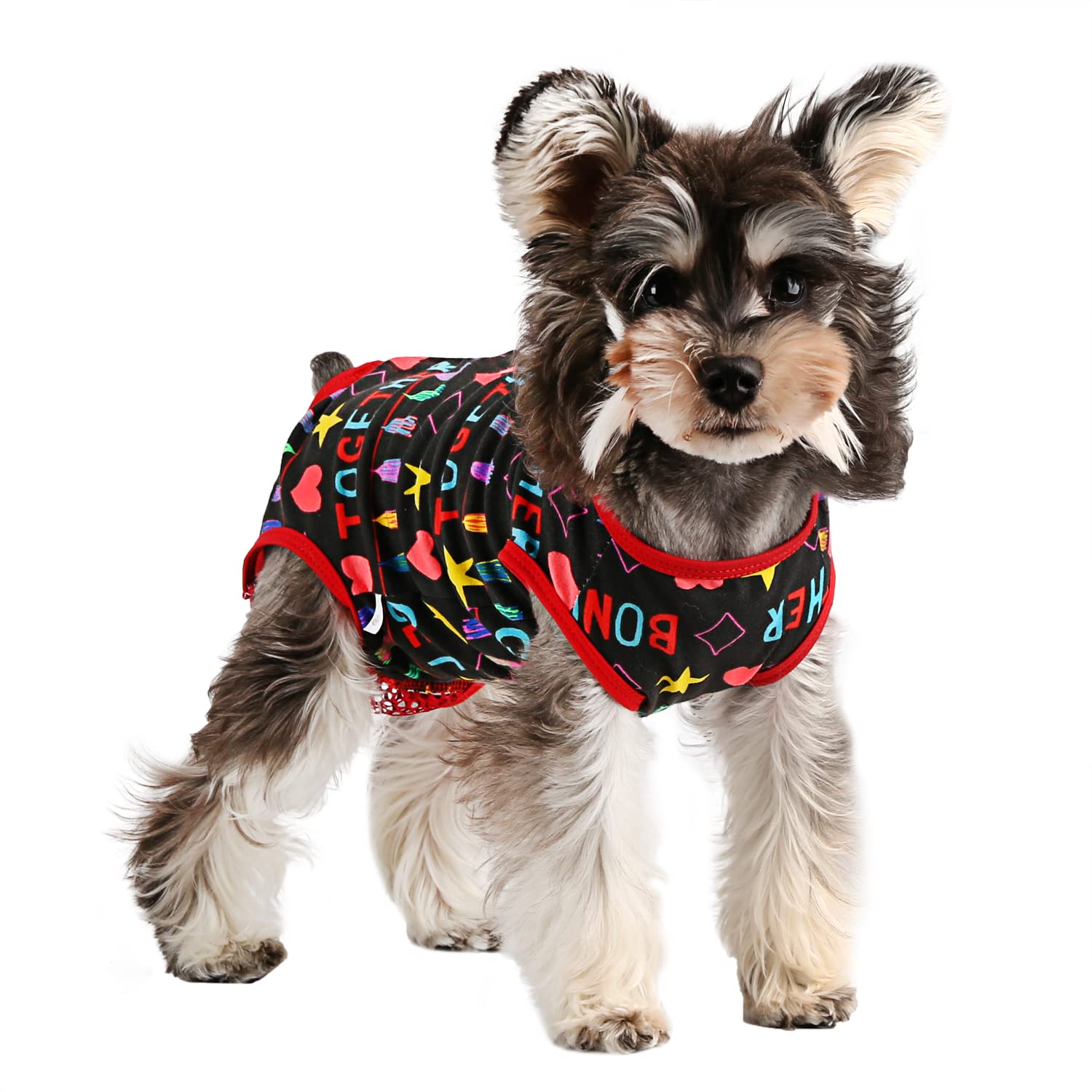 Etdane Dog Period Diapers Small Dog Period Suit Dog Sanitary Panties For Male Female Dogs Diaper Cover For Heat Black/S
