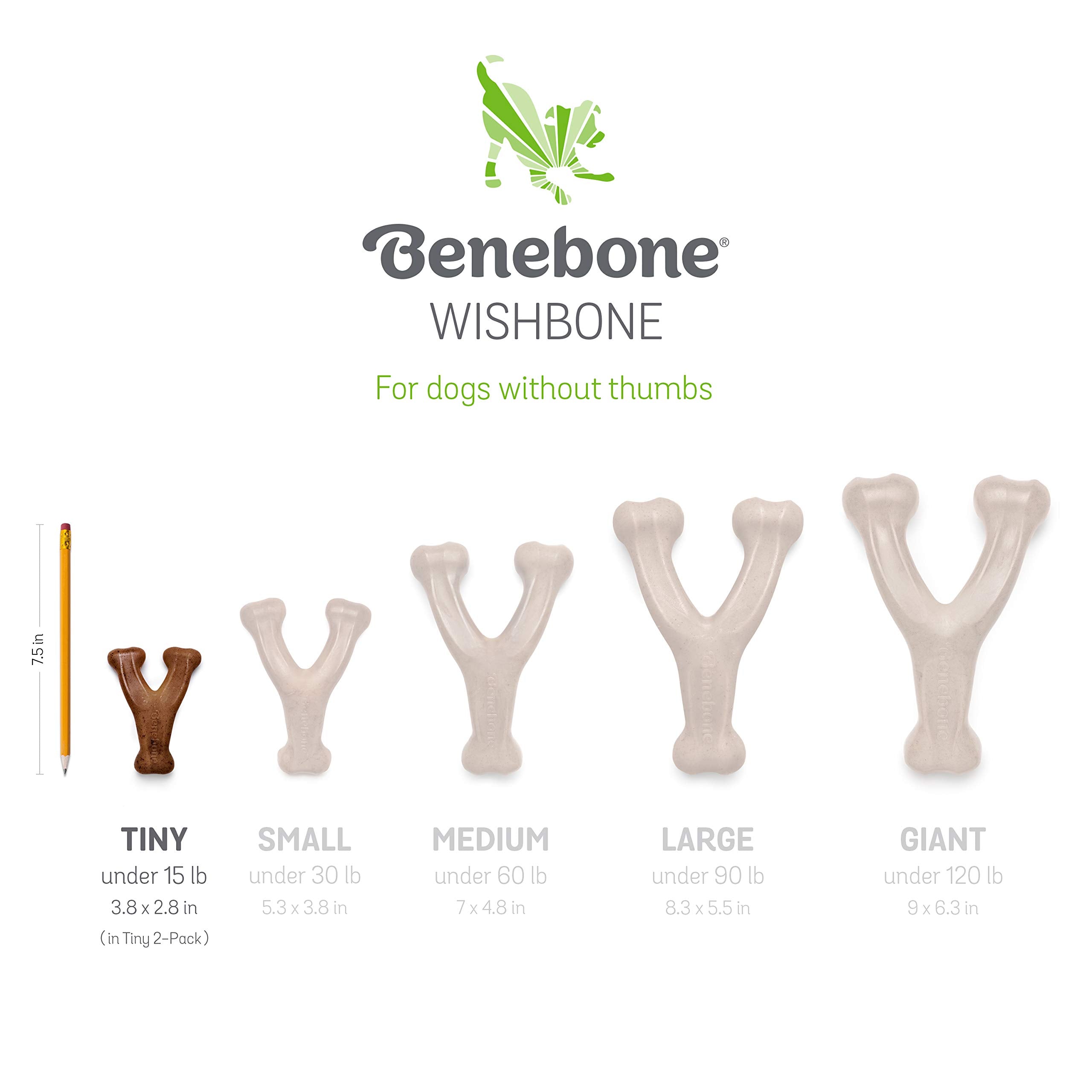 Benebone Puppy 2-Pack Dental Chew/Wishbone Dog Chew Toys, Made In Usa, Real Bacon Flavor