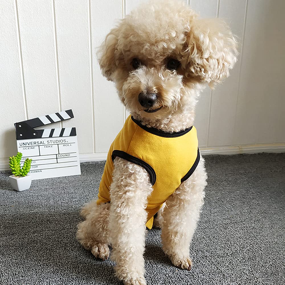 Dog’S Recovery Suit Post Surgery Shirt For Puppy, Wound Protective Clothes For Little Animals(Yellow-S)