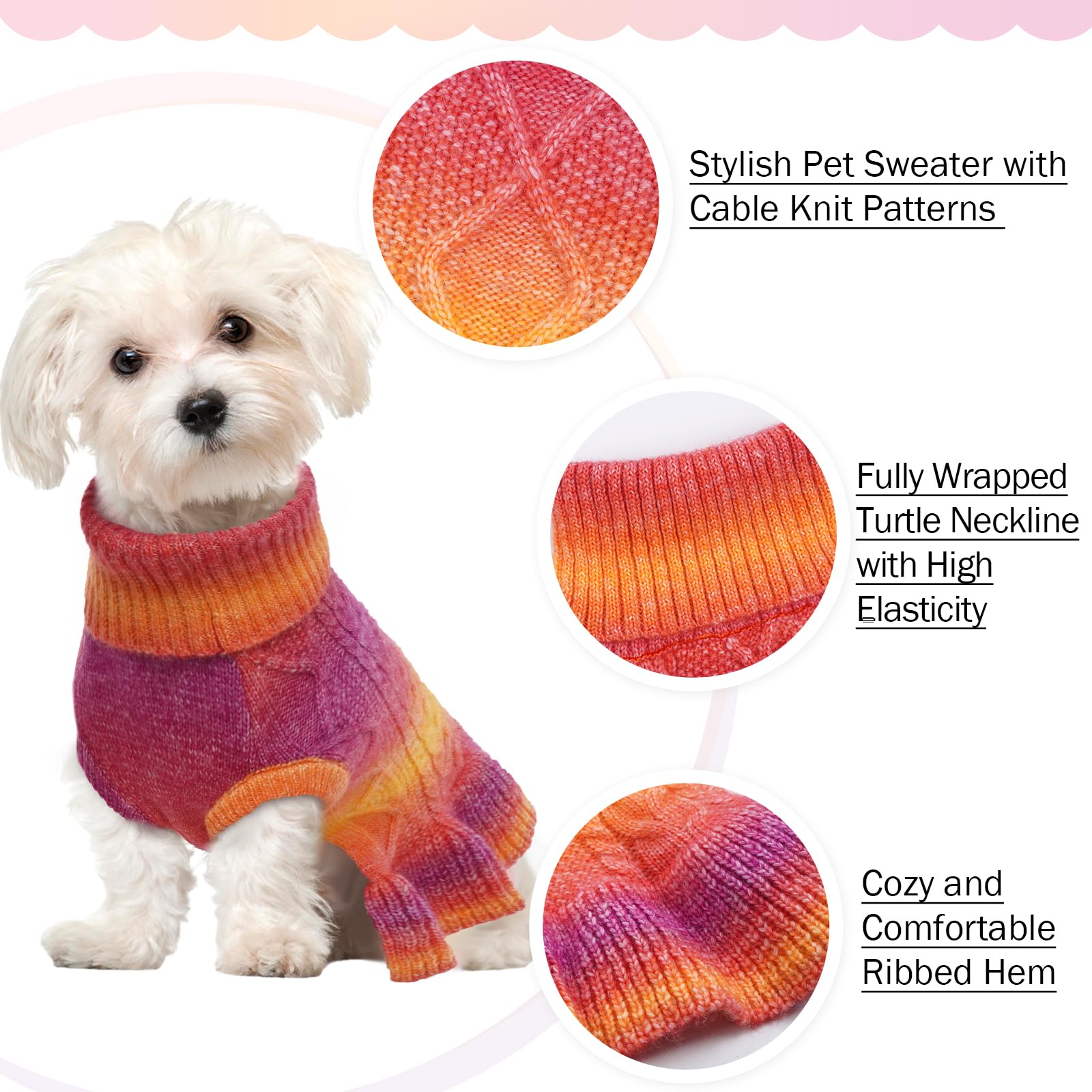 Qbleev Dog Sweater Dress, Dog Christmas Sweaters For Medium Dogs, Puppy Sweaters Soft Pet Sweaters Warm Winter Fall Dog Sweaters