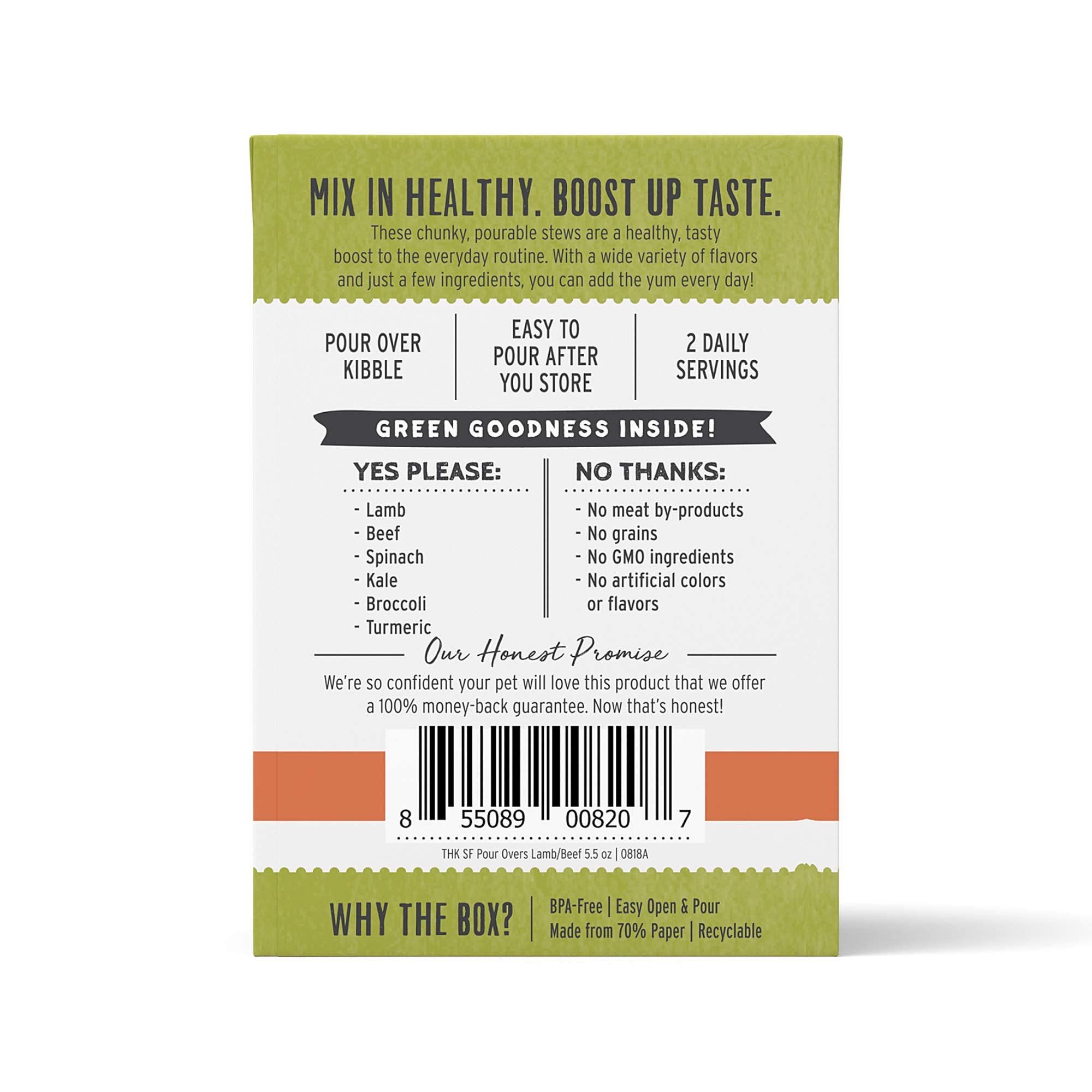 The Honest Kitchen Dogs Superfood POUR OVERS Lamb& beef stew Pack of 12, Pumpkin, 5.5 ounces
