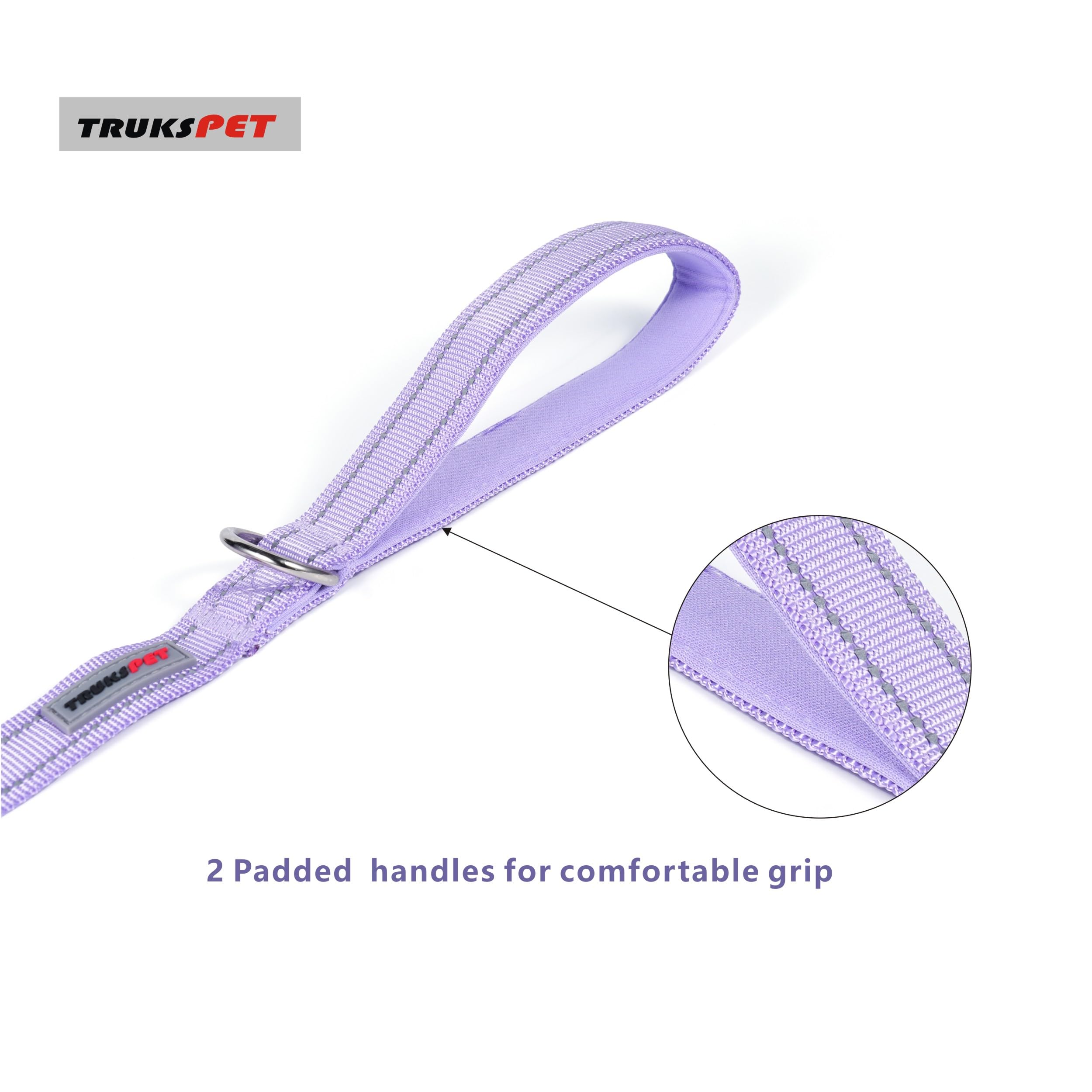 Trukspet 4Ft Reflective Dog Leash With Soft Padded Handle For Training,Walking Lead For Large & Medium Dog 3/4Inch Wide Purple