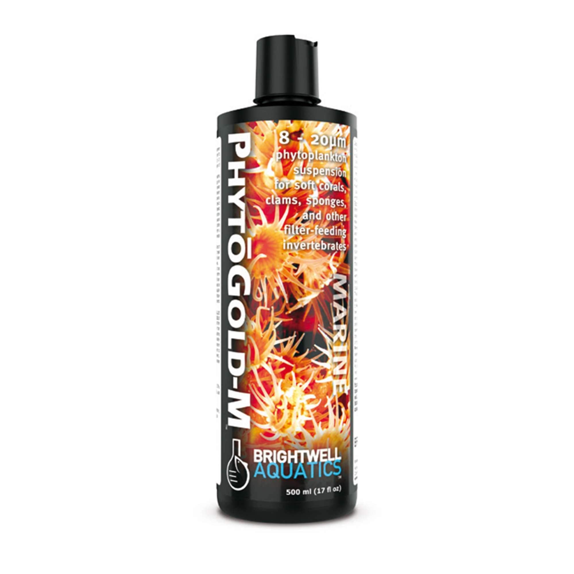 Brightwell Aquatics PhytoGold M - Phytoplankton Suspension for Soft Corals, Clams, Sponges & Their Allies, 500 ml