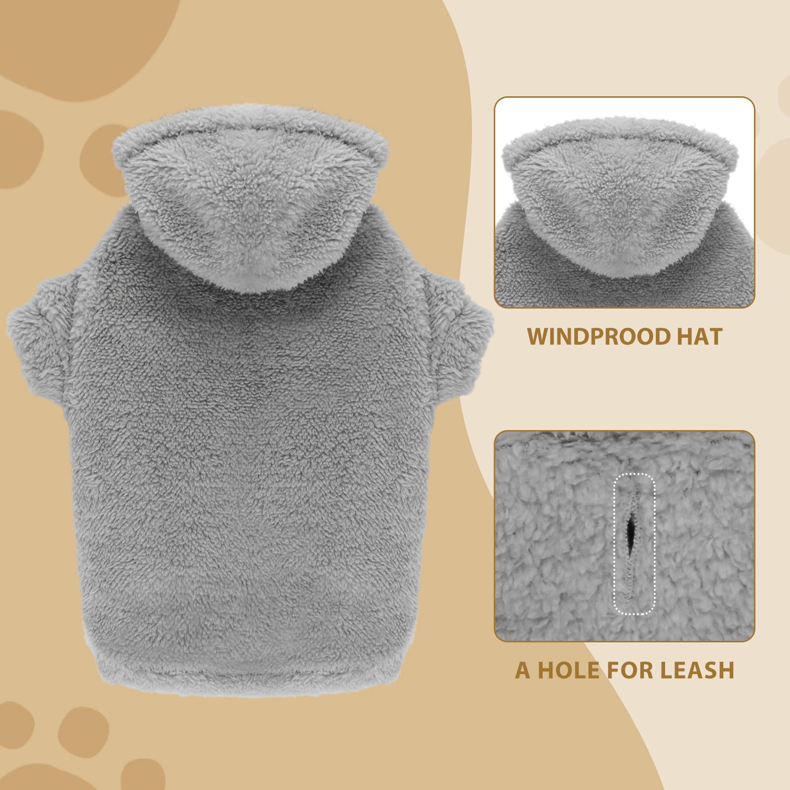 Fuzzy Dog Hoodie Dog Sweater Clothes Warm Soft Cozy Pet Coats Hooded Sweatshirt Fleece Large Sweater Pet Hoodies For Large Dogs(