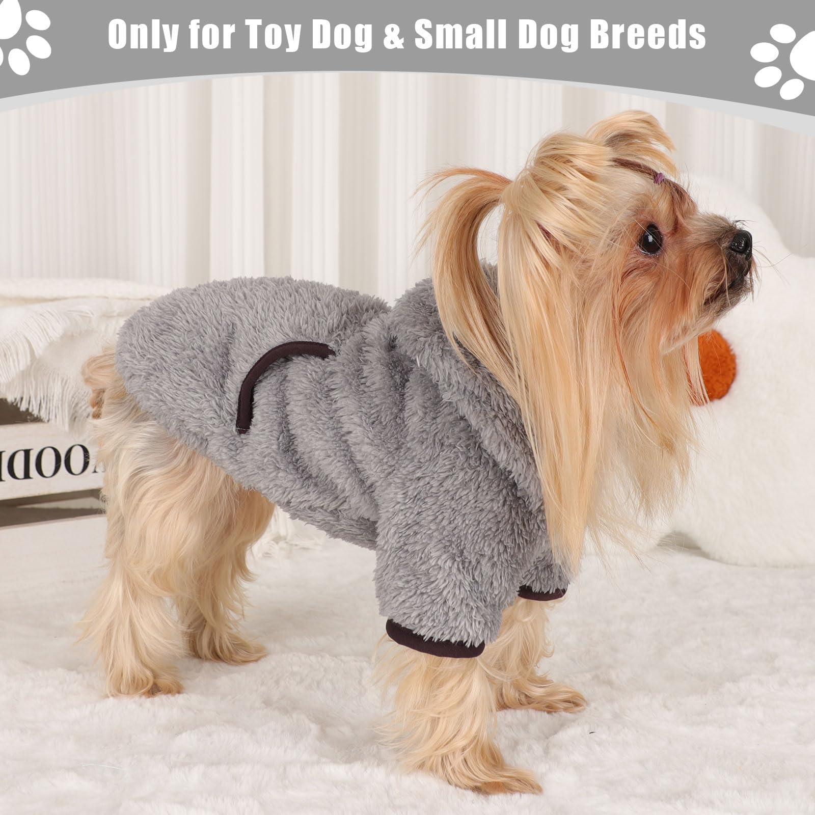 Dog Sweaters For Small Dogs Boy Male Fleece Small Dog Hoodie Winter Puppy Sweater For Chihuahua Teacup Yorkie Soft Stretchy Tiny