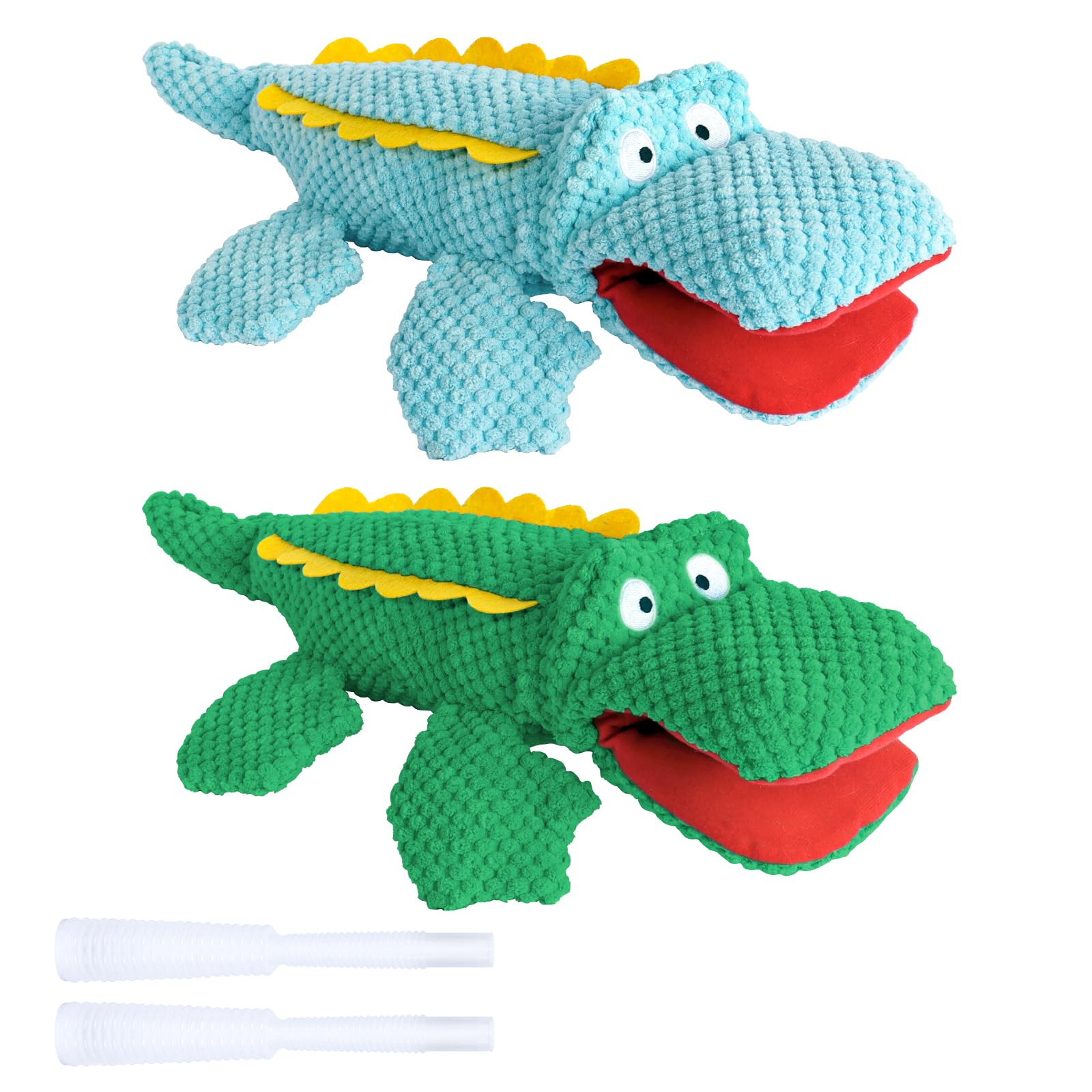 Schitec Squeaky Dog Toys, No Stuffing Crinkle Plush Water Bottle Dog Toy, [2 Pack] Interactive Squawking Puppy Teething Pet Chew