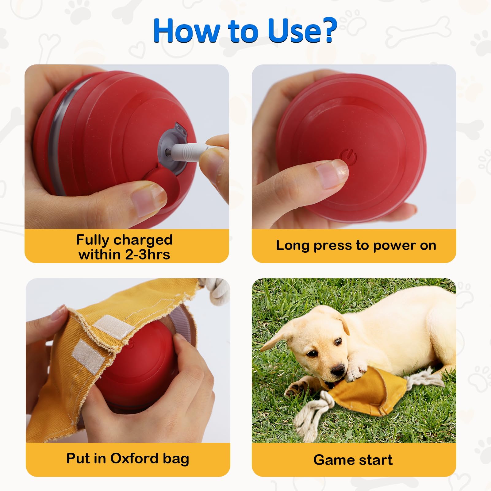 Bentopal Interactive Dog Balls Squeaky Dog Toys With Motion Activated