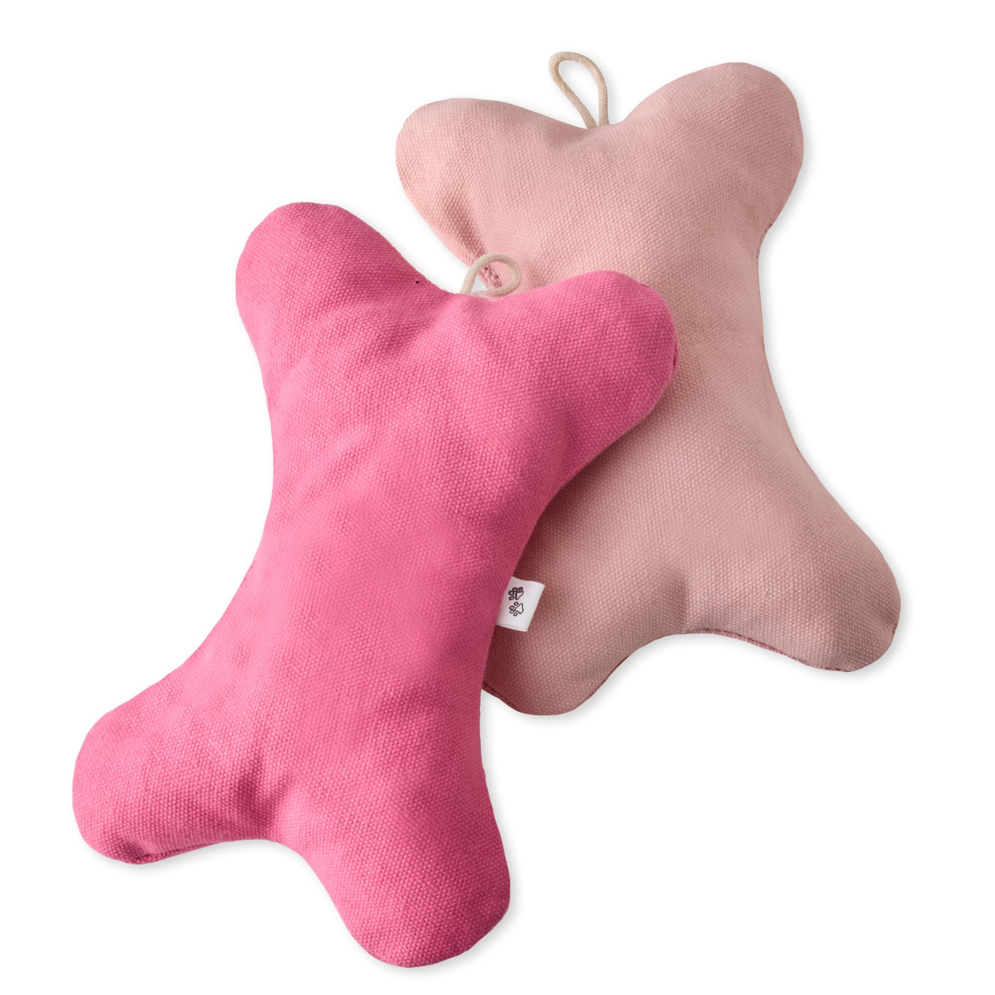 Pet Passion 2-Pack Stuffed Bones Dog Toys Durable Cotton Canvas With Coconut Fill For All Pet Breeds, Pink Ombre, One Size