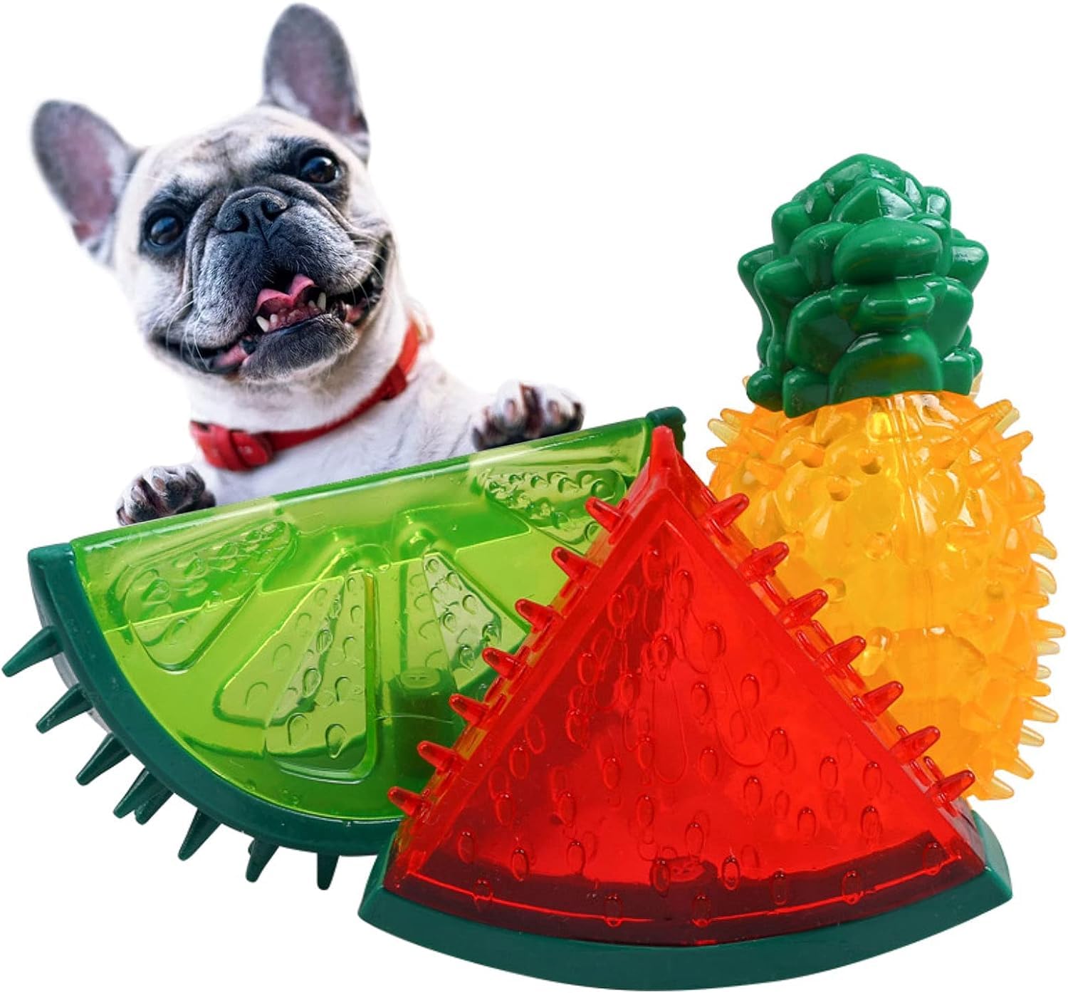 Kspups 3 Pcs/Pack Dog Cooling Chew Toys, Frozen Teething Toy For Puppies, Summer Interactive Squeaky Toys, Small And Medium Pet 