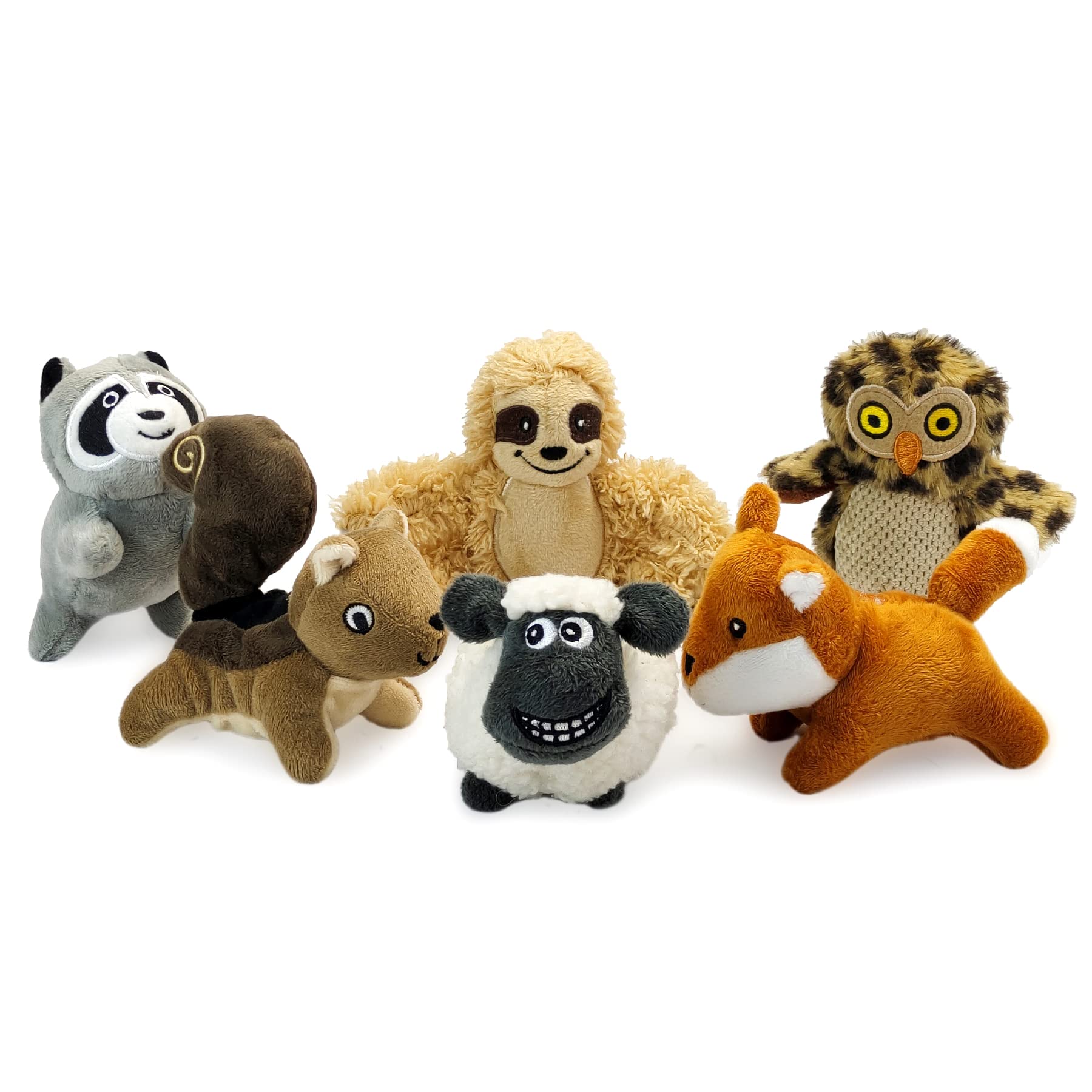 Okegztoa Hide And Seek Dog Puzzle Puppy Toys, Interactive Squeaky Plush, Stuffed Toys For Dogs (Sloth Squirrel Raccoon Owl Fox S