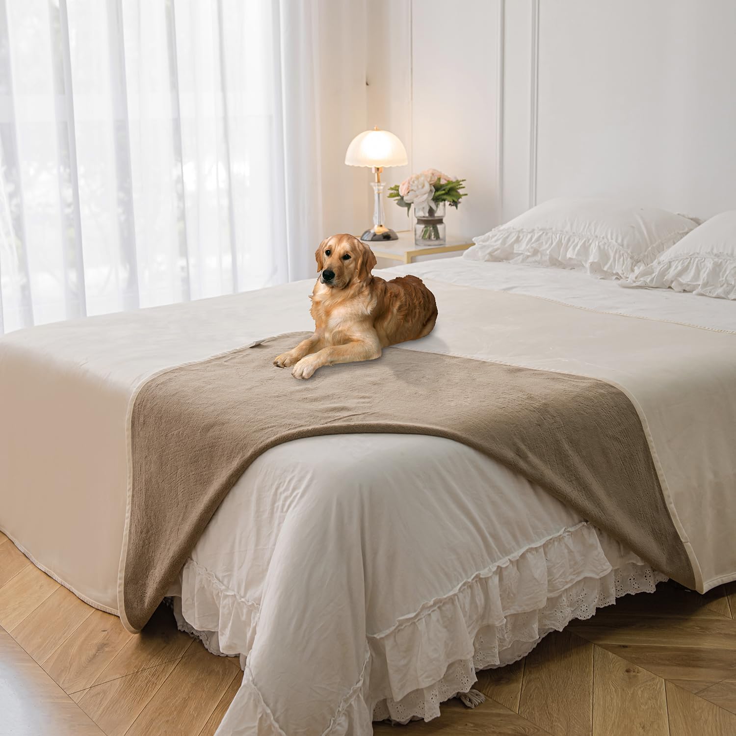 Tuffeel 100% Waterproof Dog Blanket,82x108 inches Soft Leak Proof Pet Couch Throw for Sofa, Bed Furniture Protector Covers from 