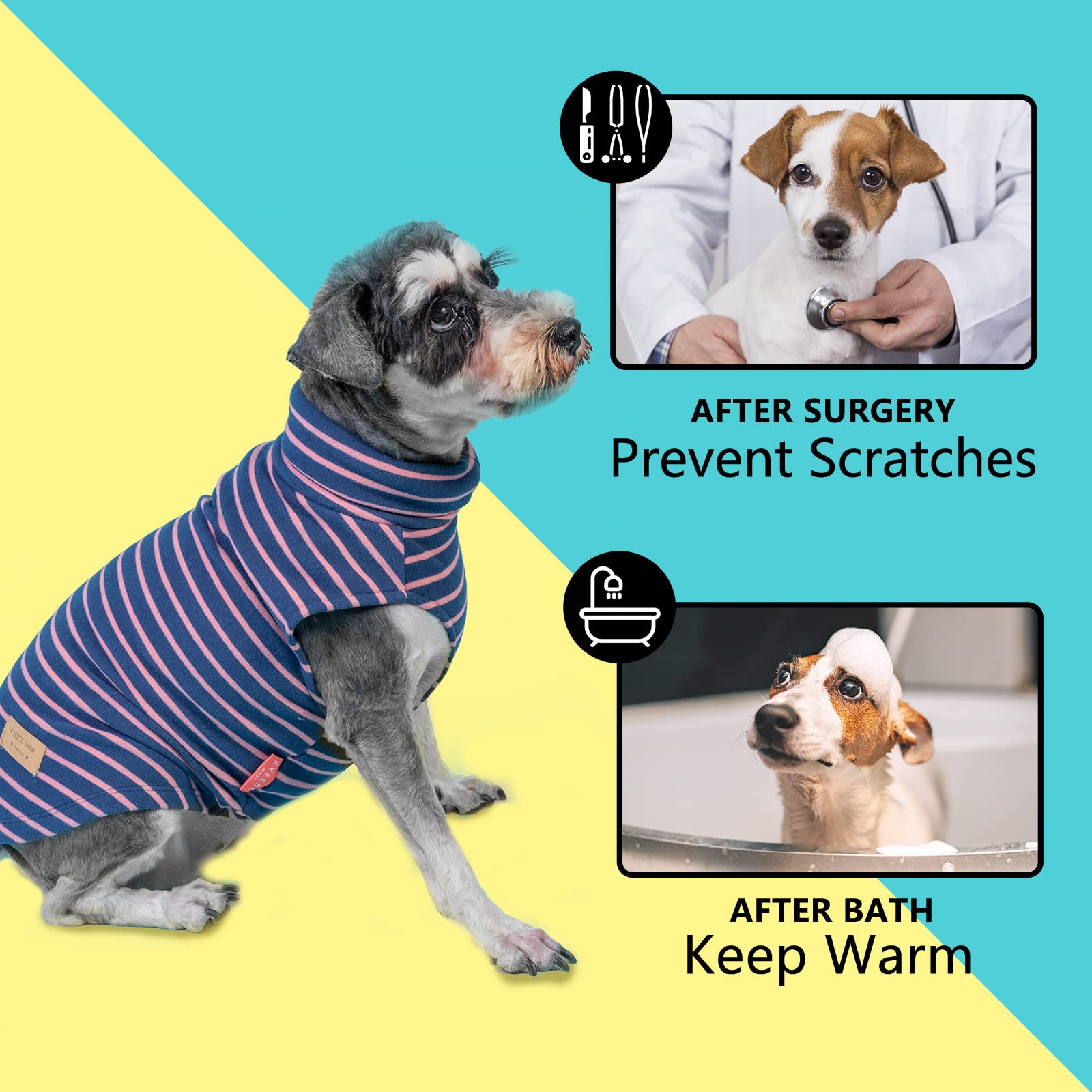 Kyeese 2Pack Dog Coat Turtleneck Stretchy Dog Sweater Super Soft Dog Cold Weather Coat For Small Dogs In Sleeveless Design, Purple,M
