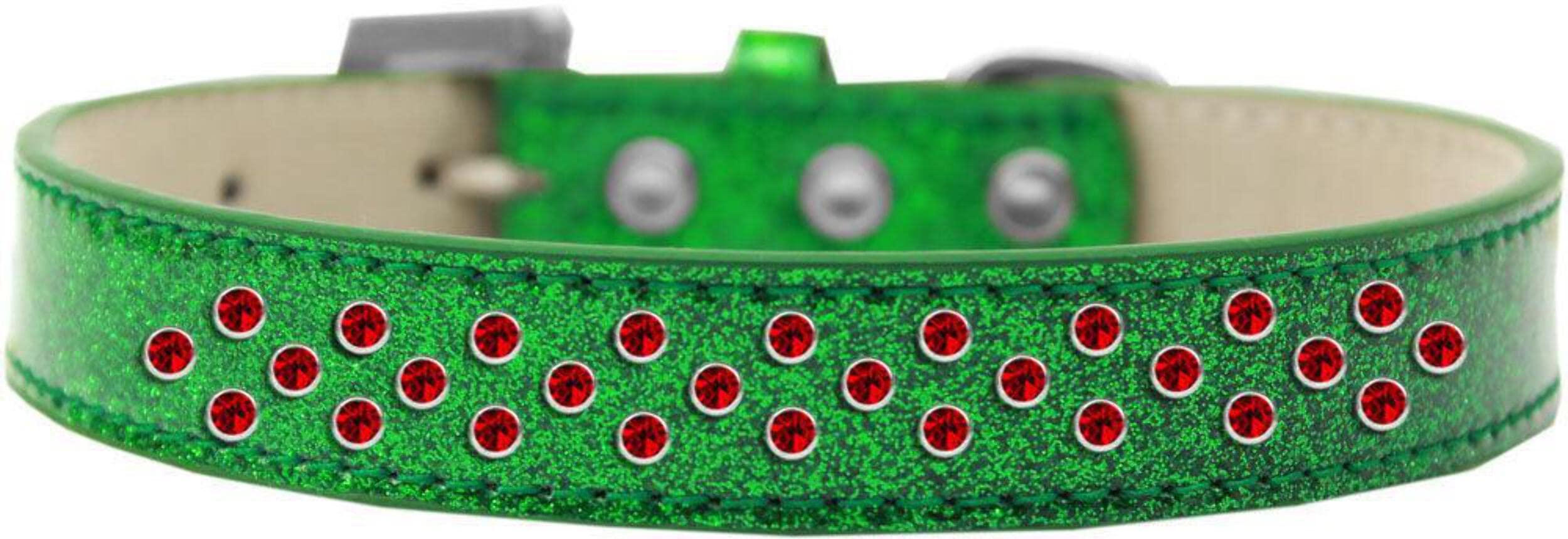 Mirage Pet Products Sprinkles Ice Cream Dog Collar with Red Crystals, Size 18, Gold