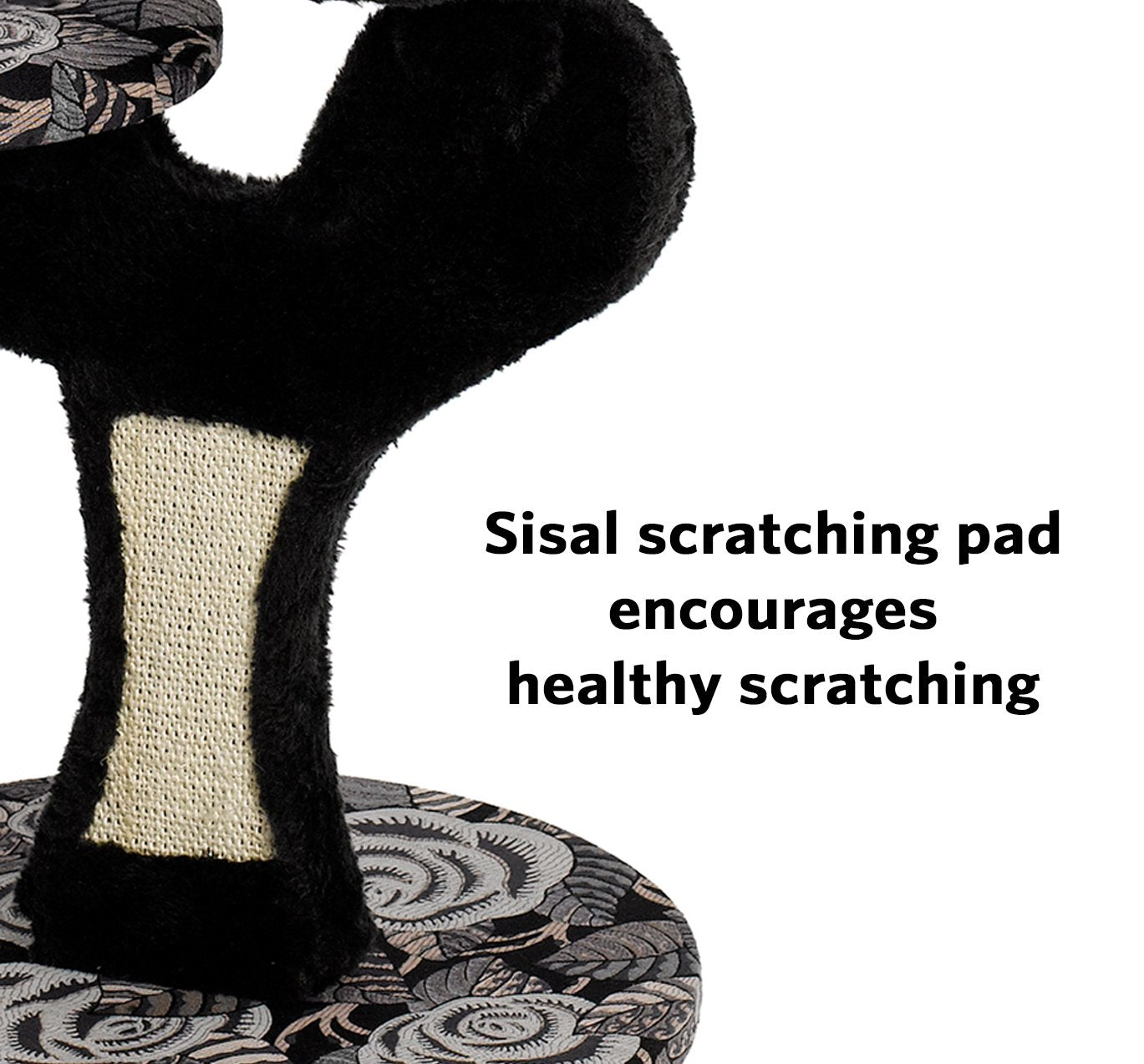 Midwest Homes For Pets Cat Tree | Salvador Cat Tree W/Built-In Sisal Cat Scratching Pad & Cat Look-Out Lounge, Black/White Pattern, Small Cat Tree