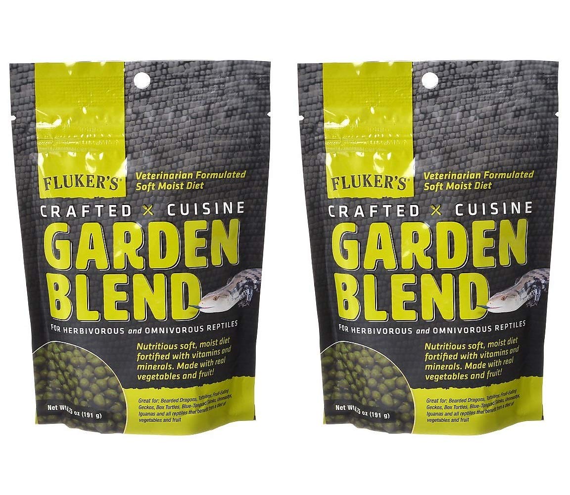 Flukers 2 Pack of Crafted Cuisine, 6.75 Ounces Each, Garden Blend for Herbivorous and Omnivorous Reptiles