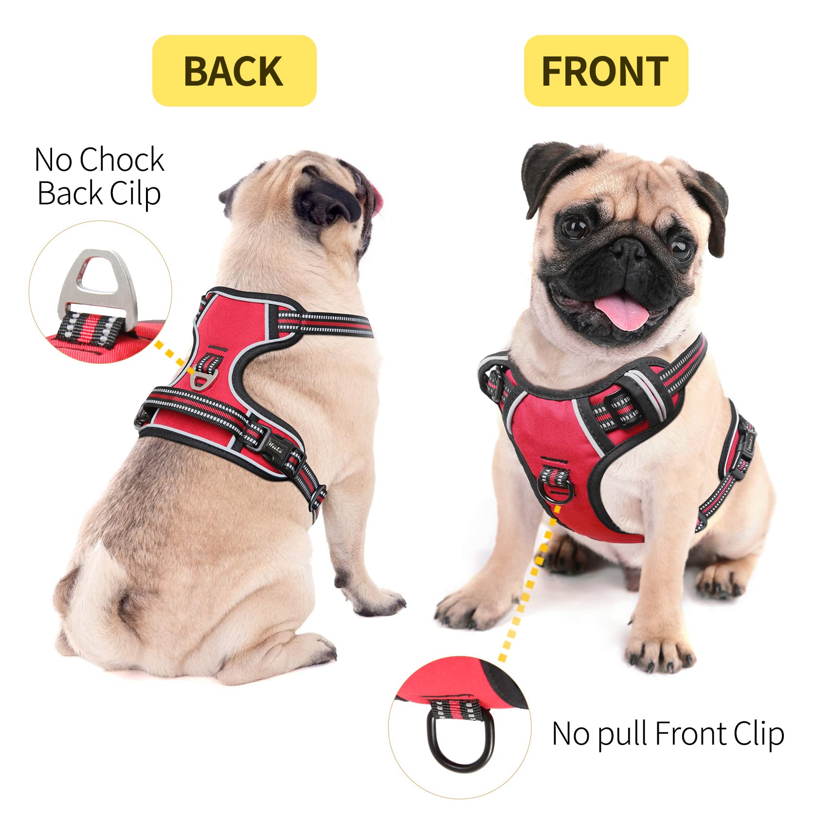 Heele Dog Harness Harness For Small Dogs No Pull Dog Vest Harness For Small Dog With Soft Handle Reflective For Outdoor Training