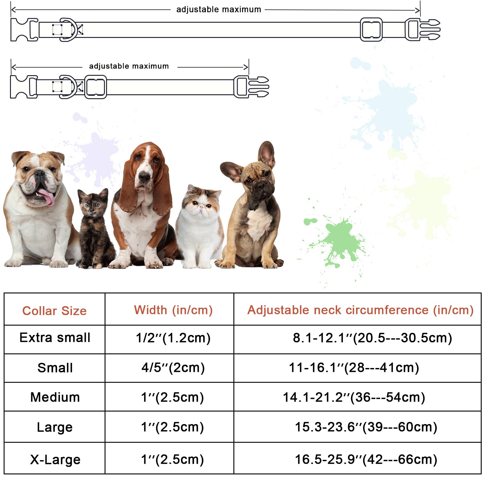 Mr. Chubbyface Spring Flower Floral Dog Collar Soft Adjustable Pet Boy Girl Collar For Small Medium Large Dogs