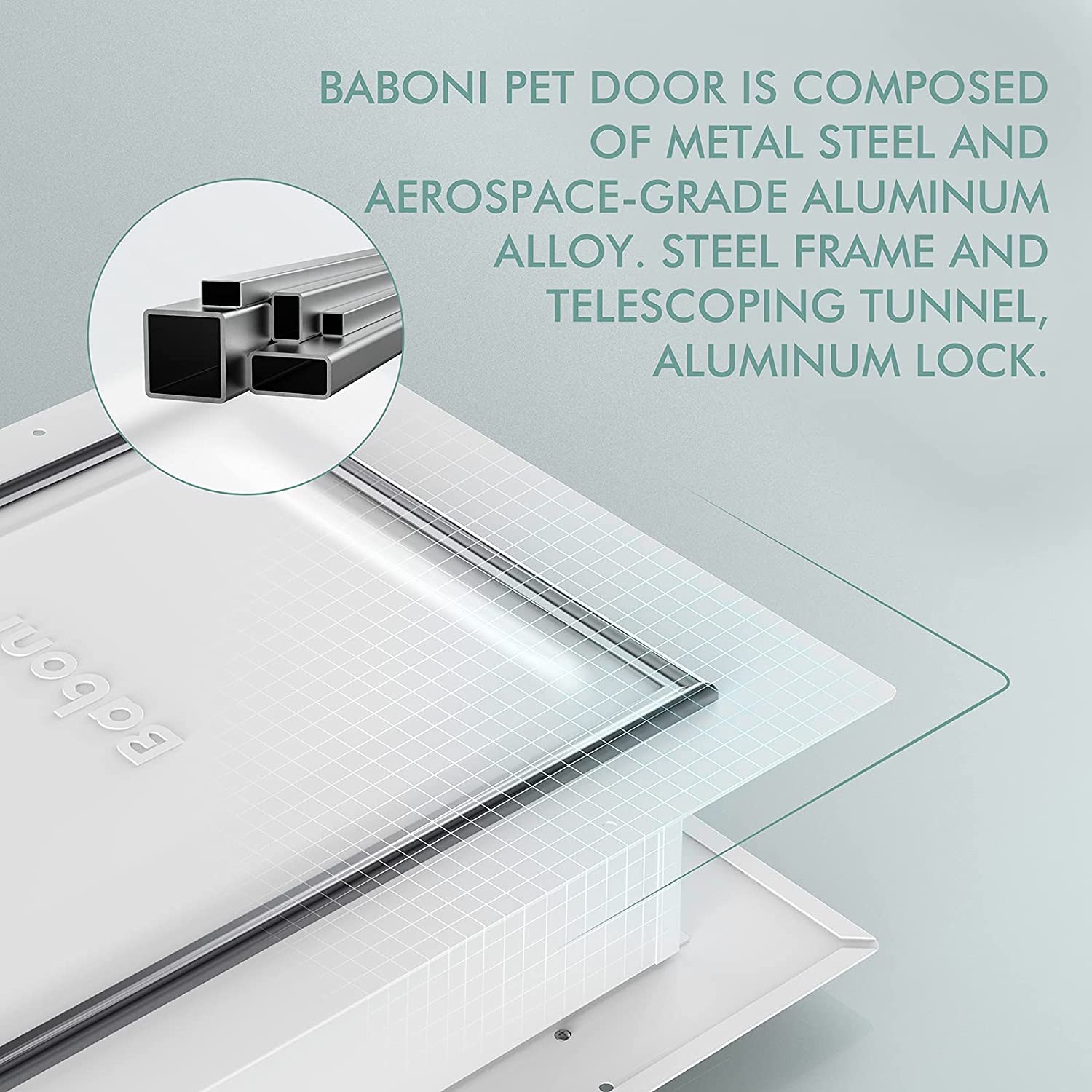 Baboni 3-Flap Pet Door For Wall, Steel Frame And Telescoping Tunnel, Aluminum Lock, Double Flap Dog Door And Cat Door, Strong An