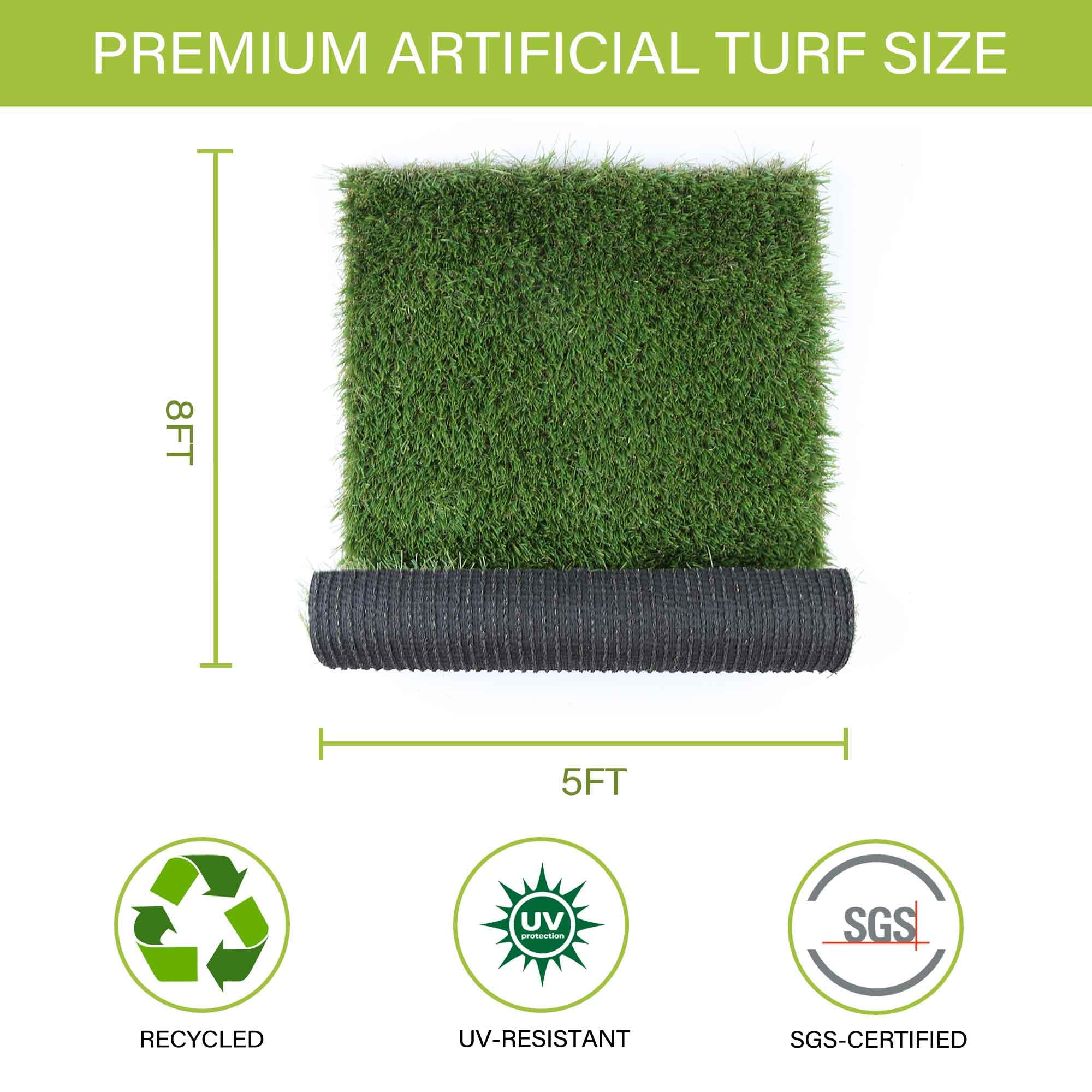 SUNTURF Artificial Grass for Dogs, 5x8ft Green Dog Pee Pad, Washable & Reusable Indoor/Outdoor Turf for Potty Training