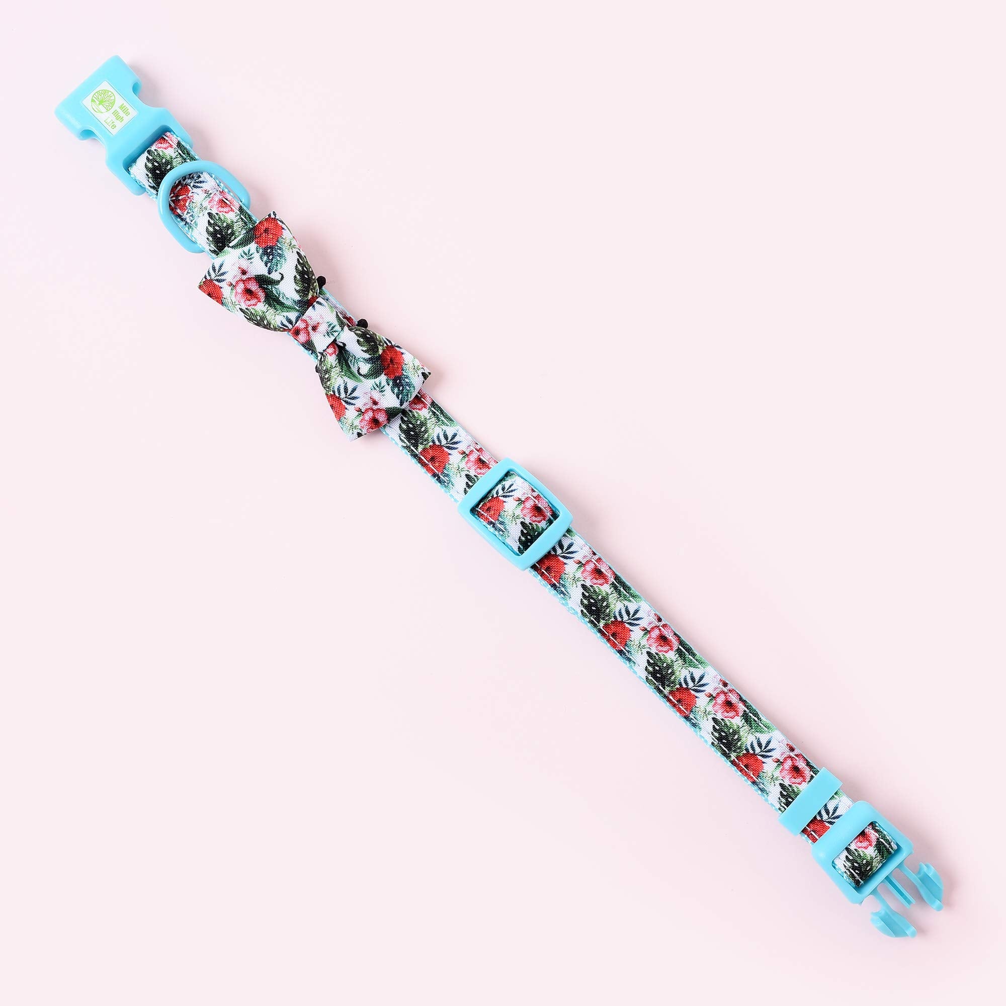 Mile High Life | Girl Dog Collars | Cute Bowtie Dog Collar | Soft Poly Cotton Fabric Collars For Small Dogs | Flower & Fruit Pat