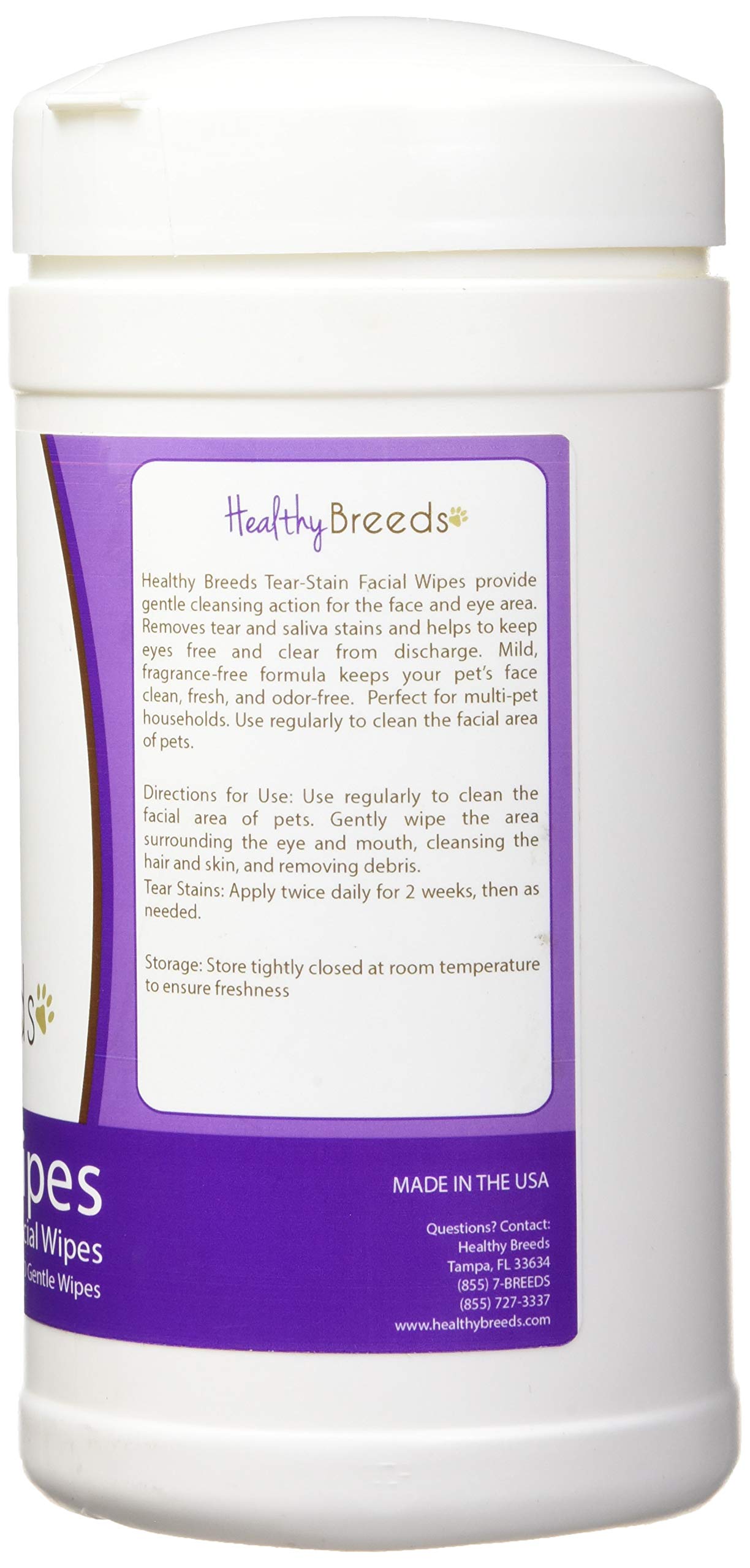 Healthy Breeds Pomeranian Tear Stain Wipes 70 Count