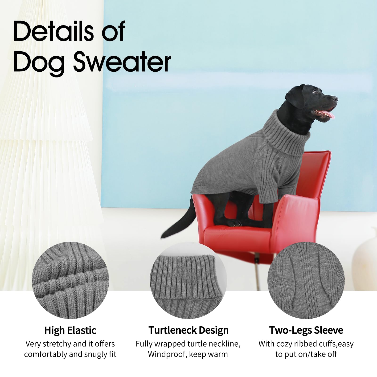 Iecoii Dog Sweater,Dog Sweaters For Medium Dogs Girls Boys,Dog Sweater Christmas,Pet Sweatshirt Knitwear Outfit For Holiday,Knit