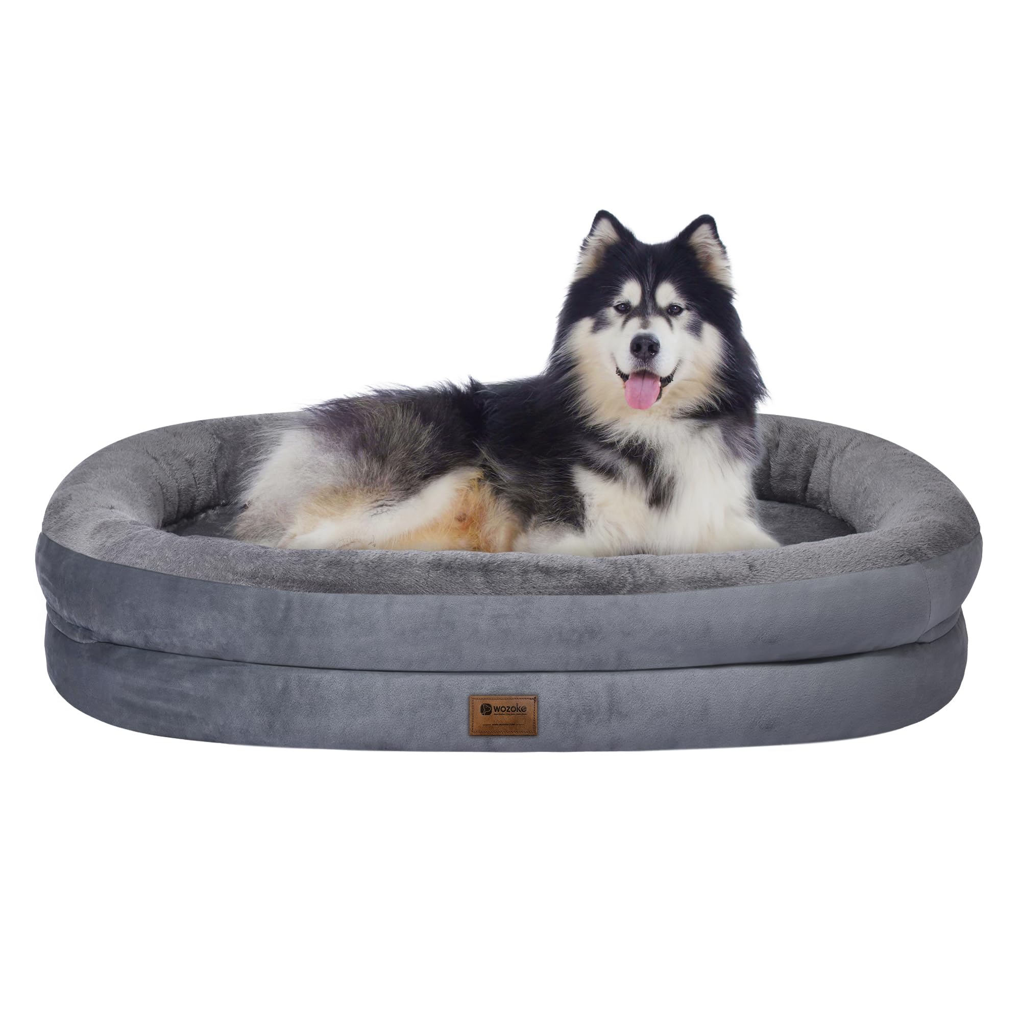 Orthopedic Waterproof Large Dog Bed: Memory Foam Washable Dog Bed with Bolsters - XXL Orthopedic Removable Cover for Medium Larg