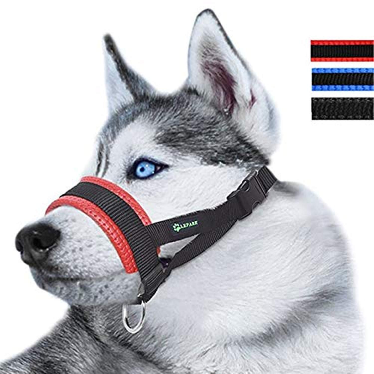 Dog Muzzle For Small, Medium, Large Dogs Prevent From Biting, Barking And Chewing, Adjustable Loop(M/Red)