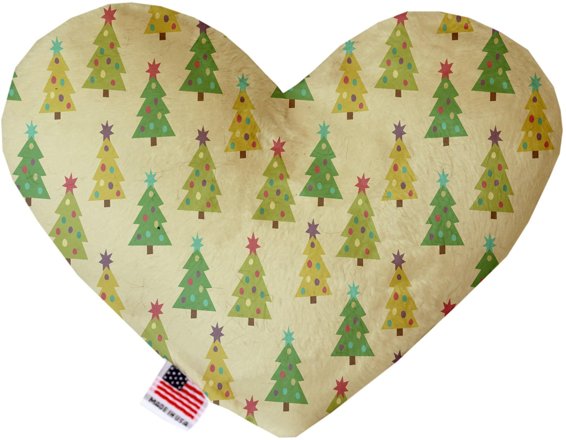 Pet and Dog Plush Heart or Bone Toy, "Classy Christmas Group" (Available in different sizes, and 7 different pattern options!) CutesyChristmasTrees 6" Plush Heart