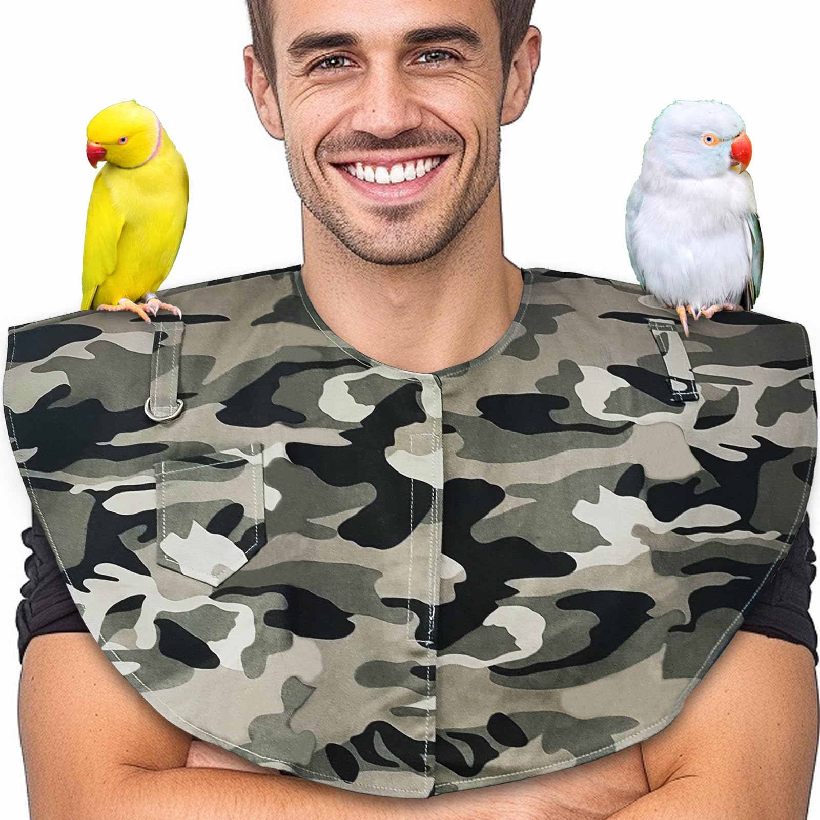 Xqigi Parrot Anti-Scratch Shoulder Poop Protector, Hang Bird Anklet Toys, Waterproof Pet Training Pad Diaper Protective Shawl Fo