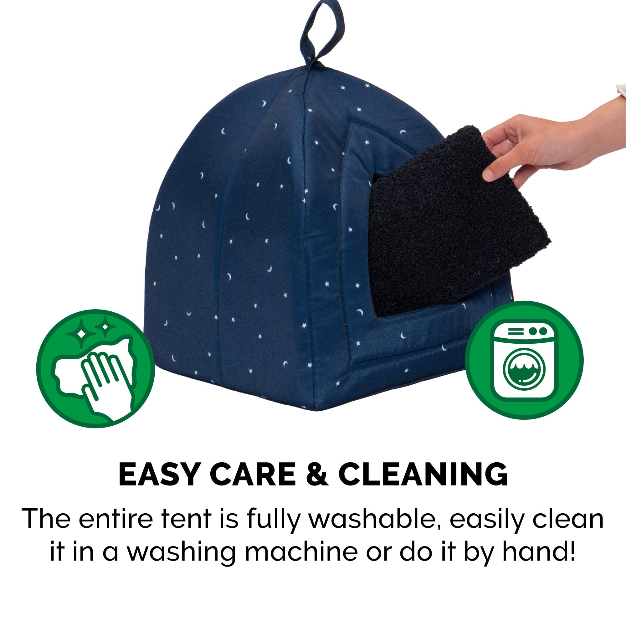 Furhaven Small Cat Bed - Washable Polycanvas Print Pet Tent, Night Sky, Model 92207150