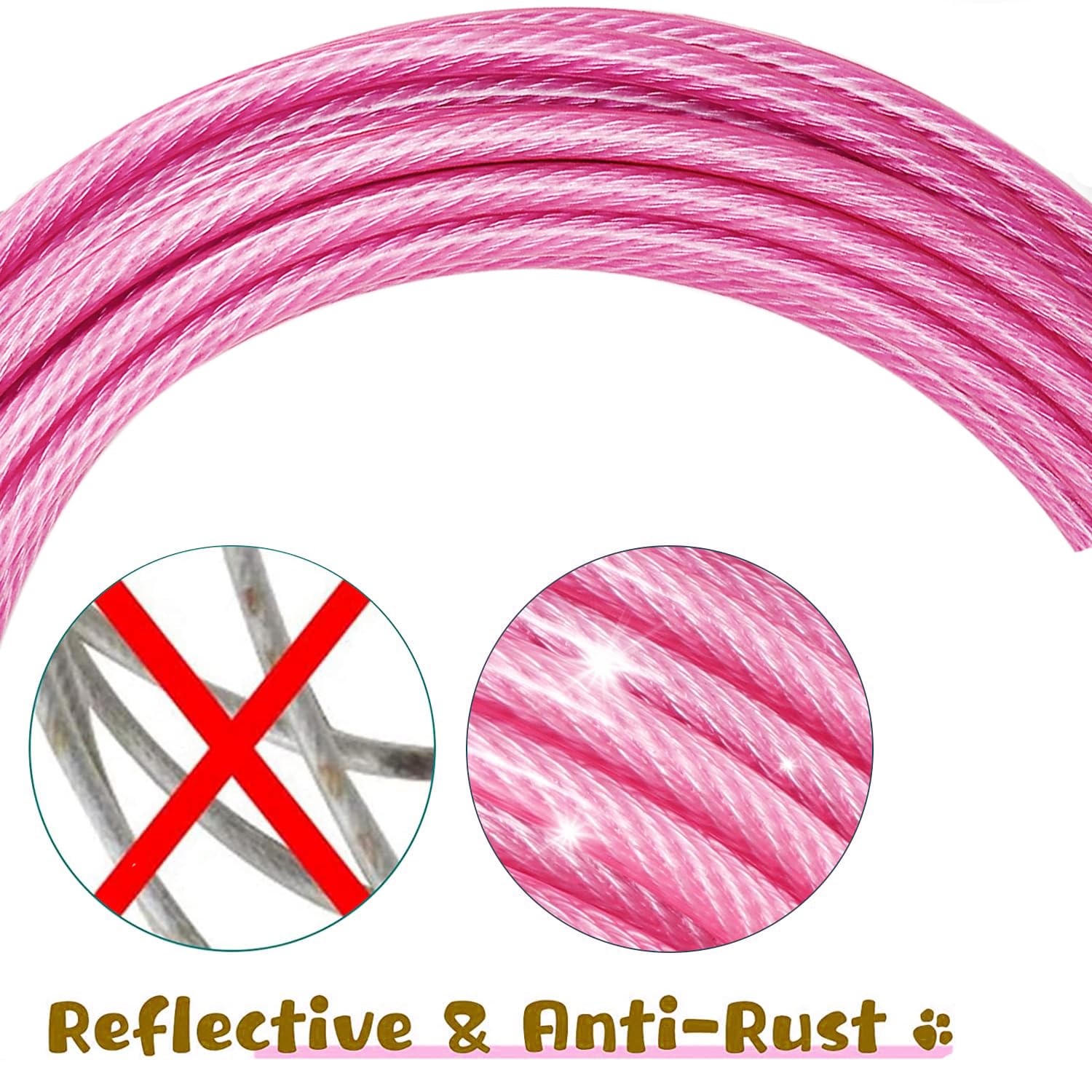 Dog Tie Out Cable For Outside,20Ft Long Dog Leash&Chains With Swivel Hook,Small-Large Dogs Runner Cable For Yard,Heavy Duty Dogs