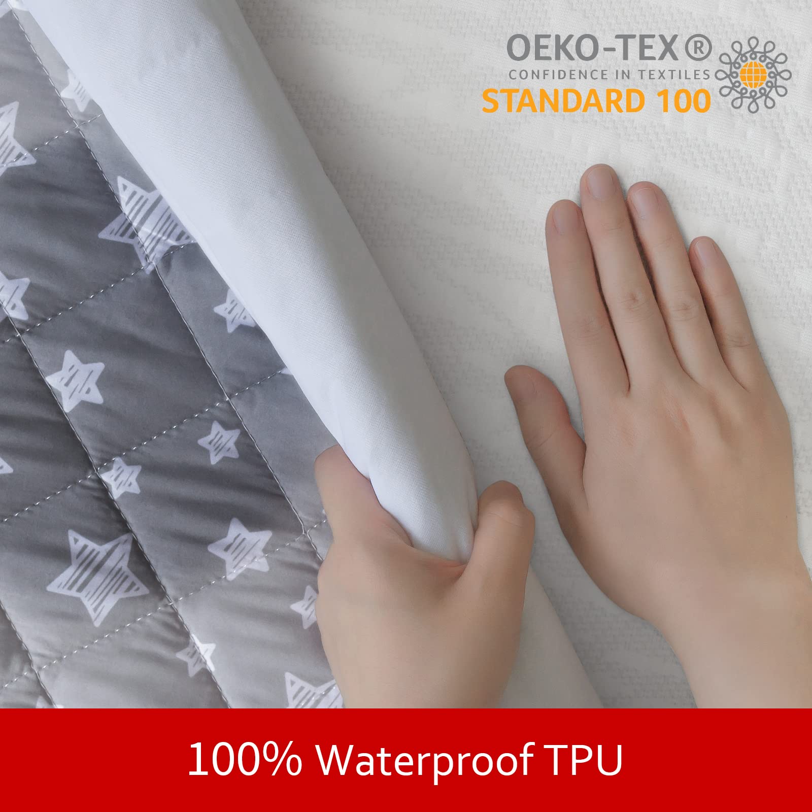Dog Bed Covers Replacement Washable Easy To Clean Cover Only, Waterproof Dog Bed Cover Dog Pillow Cover Quilted, Pet Bed Cover Lovely Grey Star Print, Puppy Bed Cover 35X44 Inches, For Dog/ Cat