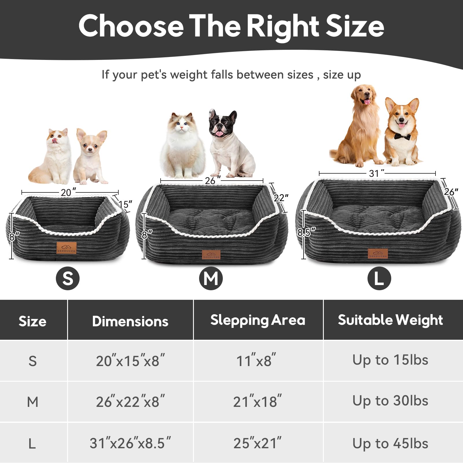 Cat Dog Bed For Pets, Rectangle Pet Bed Gift For Puppy And Kitten, Machine Washable Calming Fluffy Pet Couch Sofa For Indoor Out