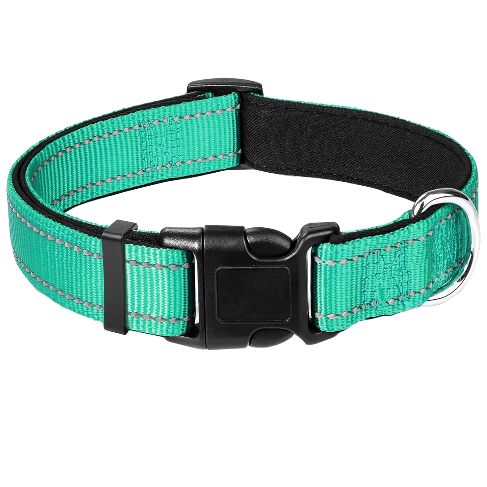 Teal Dog Collar, Reflective Pet Collar with Buckle Adjustable Safety Nylon Collars for Small Medium Large Dogs