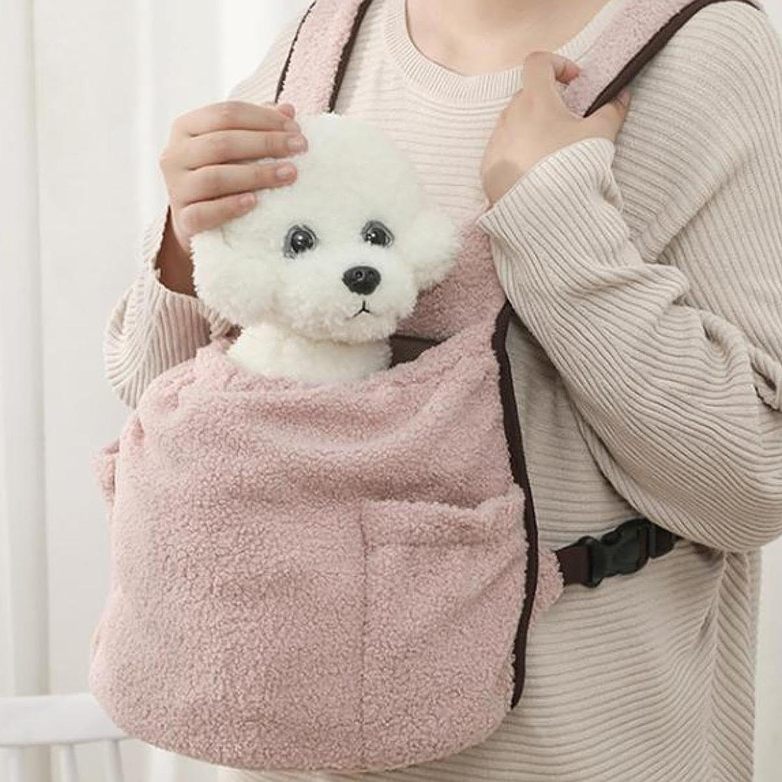 SNAPPSY Pet Carrier Backpack Travel Bag Portable Adjustable Breathable Dog Chest Bag Pink